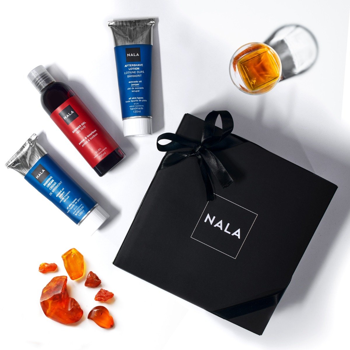 Set CADOU Îngrijire Bărbați - Ambră & Bourbon