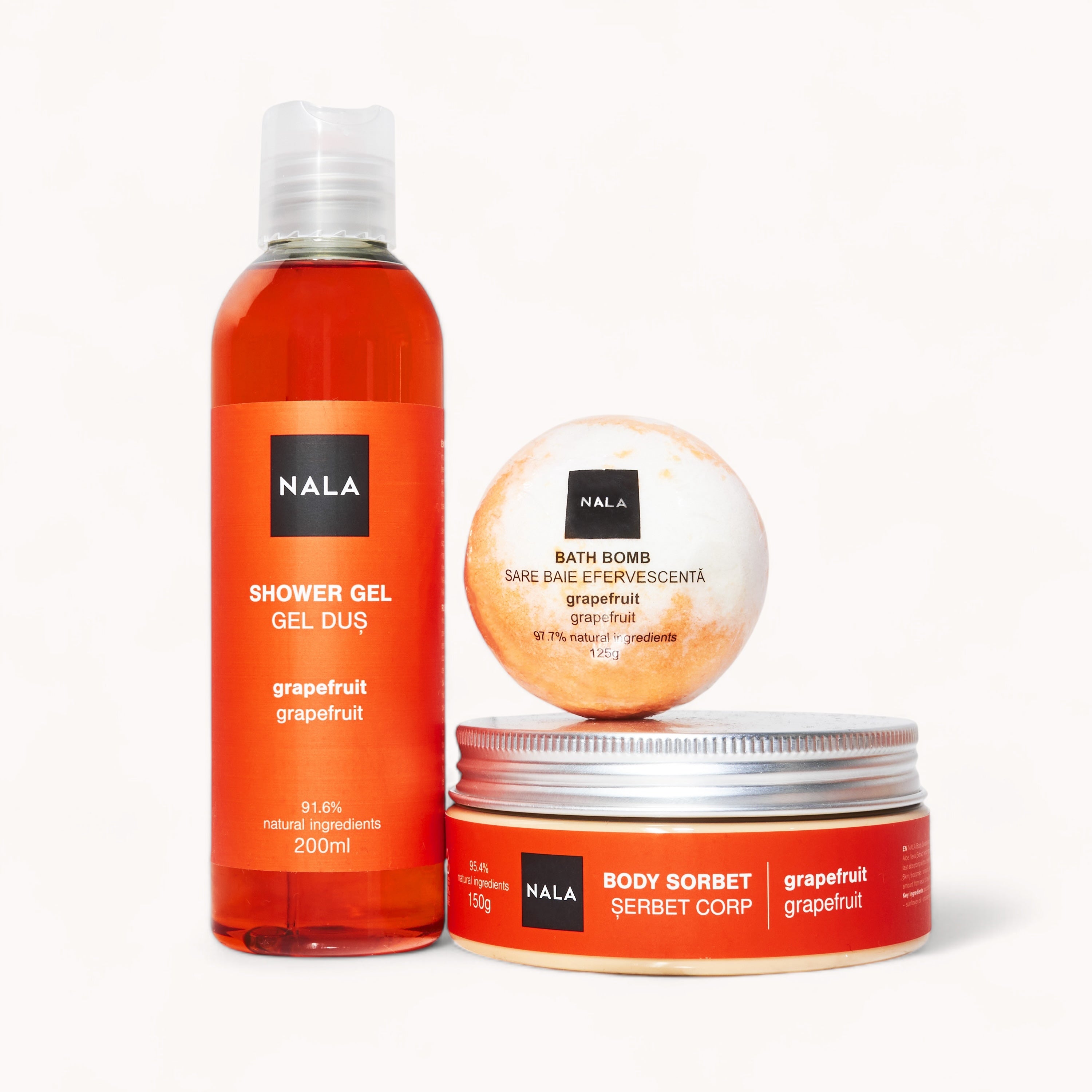 Set Baie și Hidratare - Grapefruit (Șerbet)