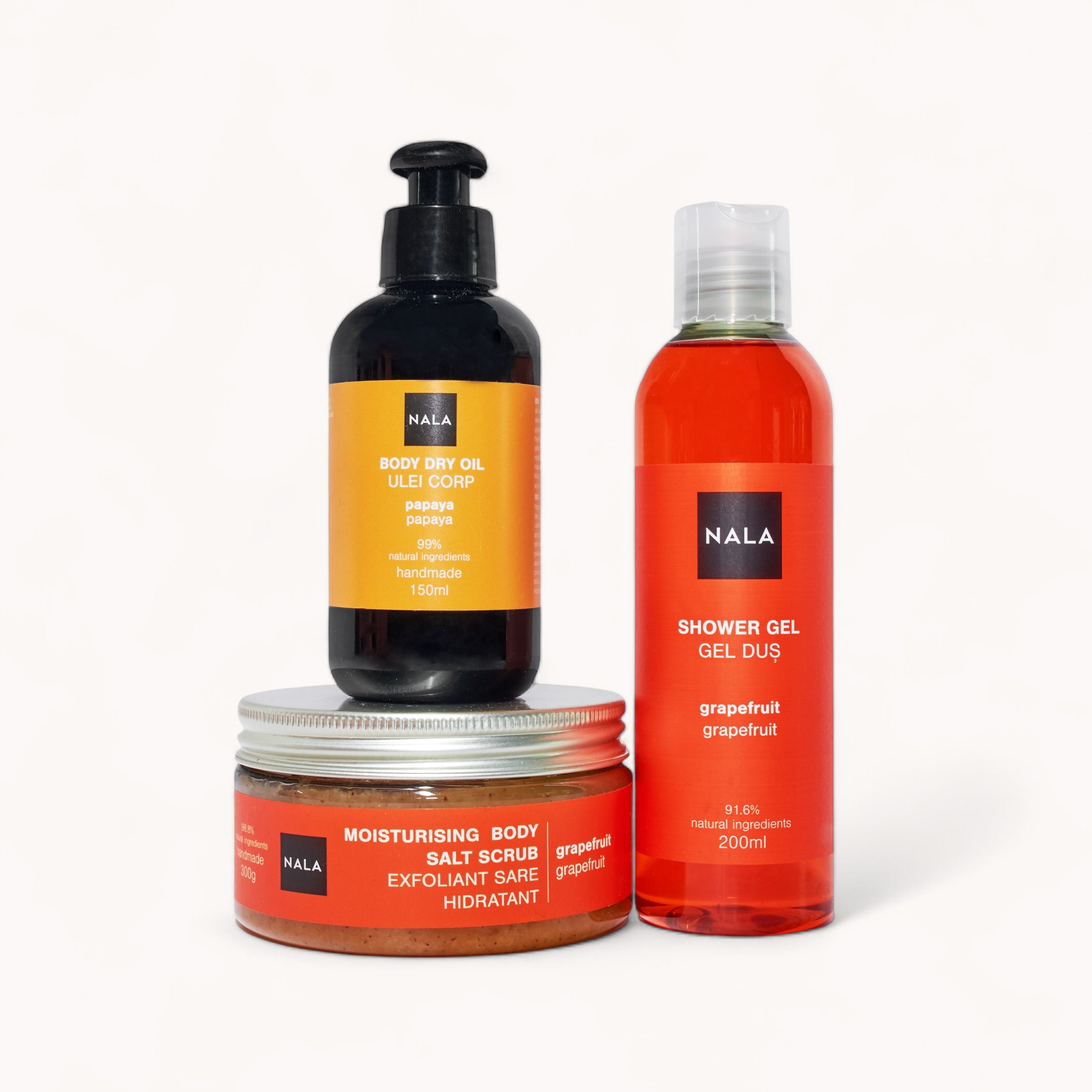 Set CADOU Piele Catifelată - Grapefruit & Papaya