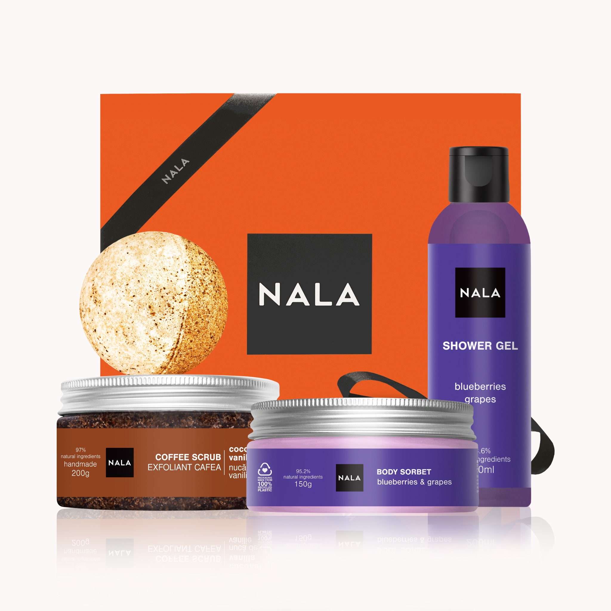 Set CADOU Exfoliere și Hidratare - Afine & Struguri (Șerbet)