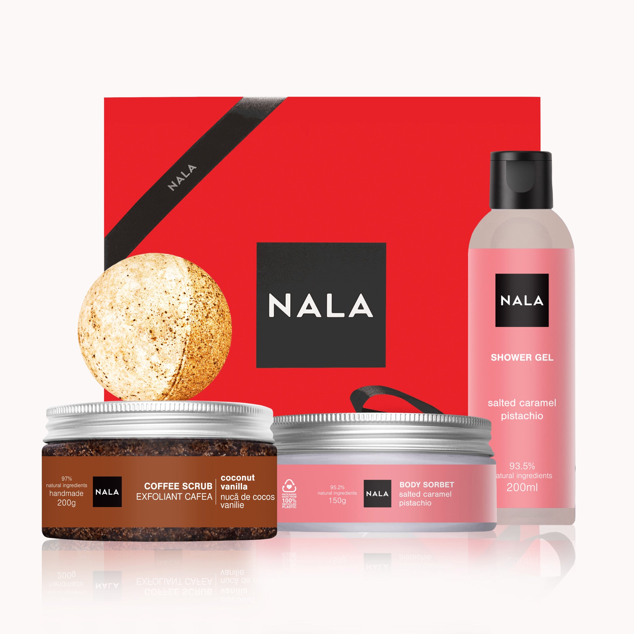 Set CADOU Exfoliere și Hidratare - Caramel Sărat & Fistic (Șerbet)