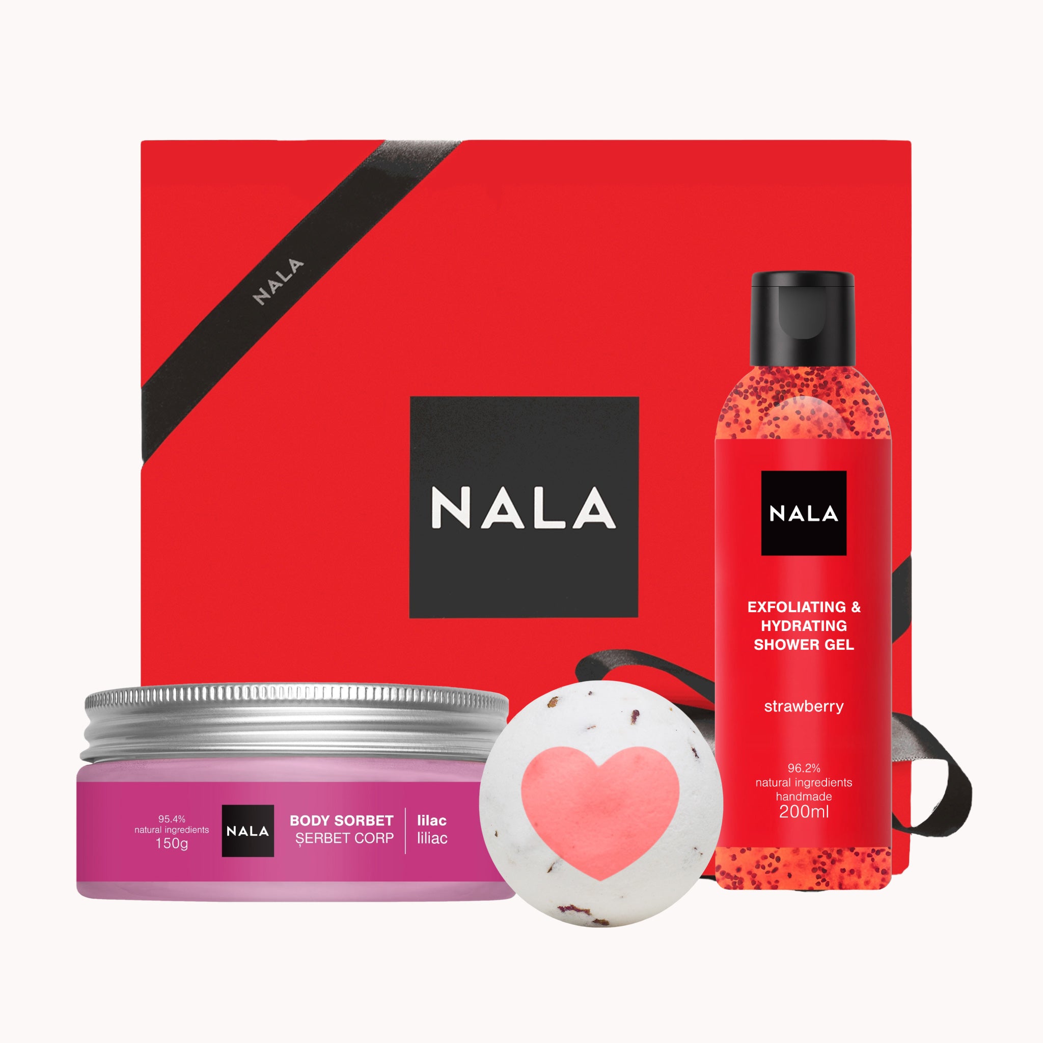 Set cadou Hidratare Efervescentă Căpșuni & Liliac | NALA – NALA