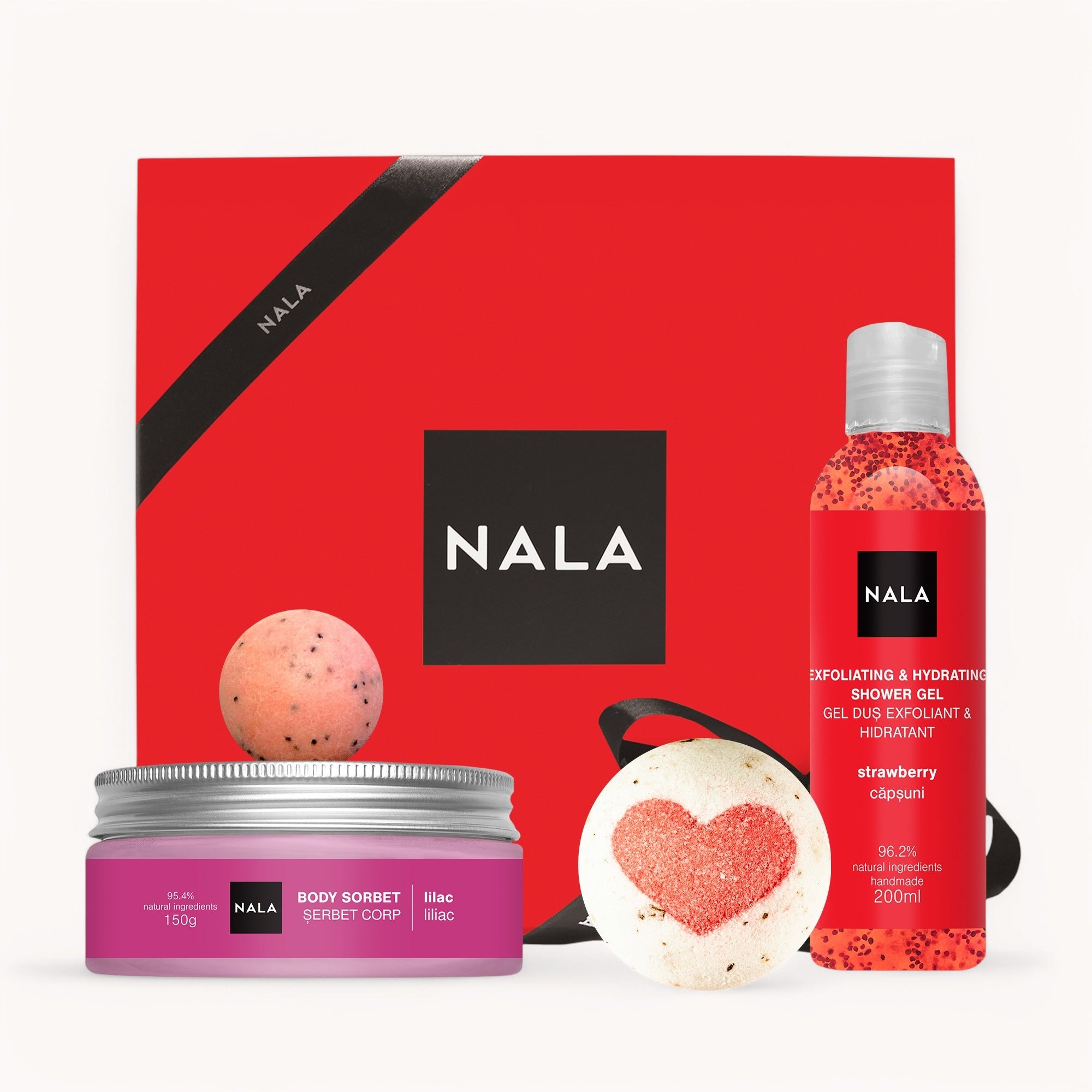 Set CADOU Exfoliere și Relaxare - Căpșuni & Liliac