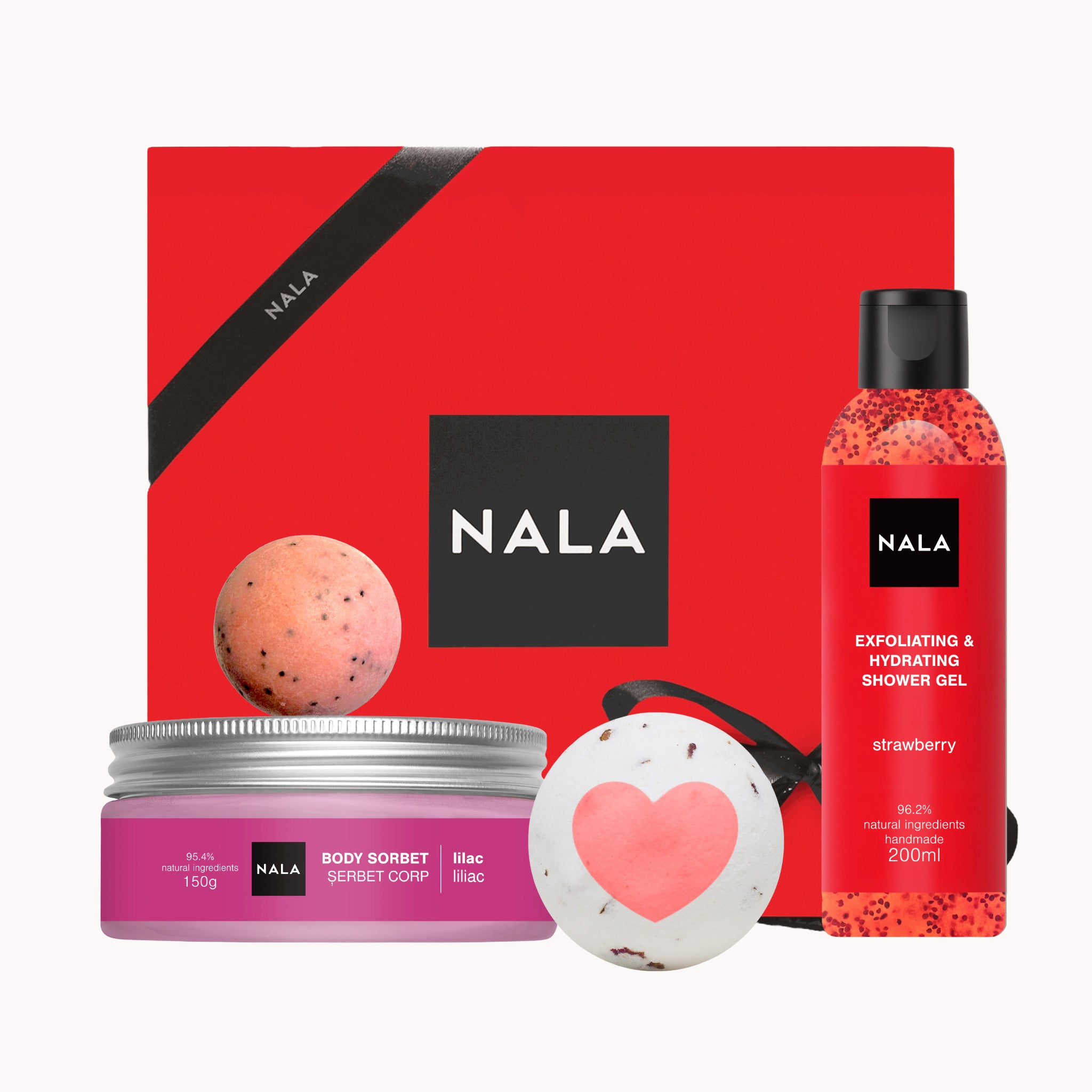 Set CADOU Exfoliere și Relaxare - Căpșuni & Liliac