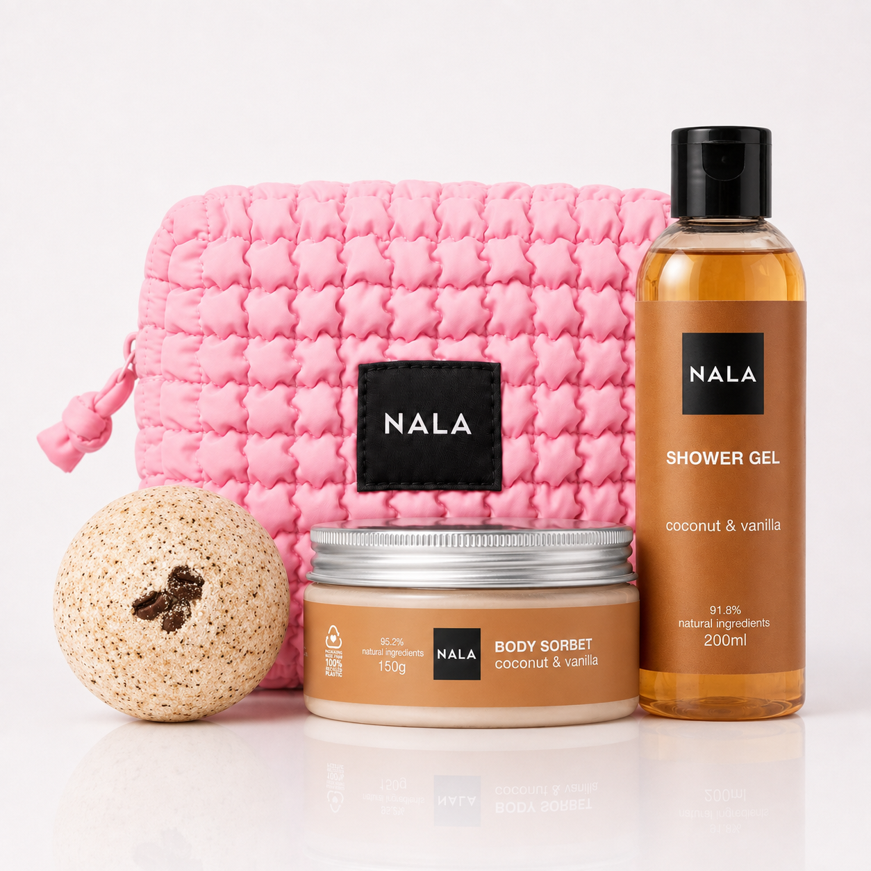 Set Baie și Relaxare Puffy - Nucă de Cocos & Vanilie