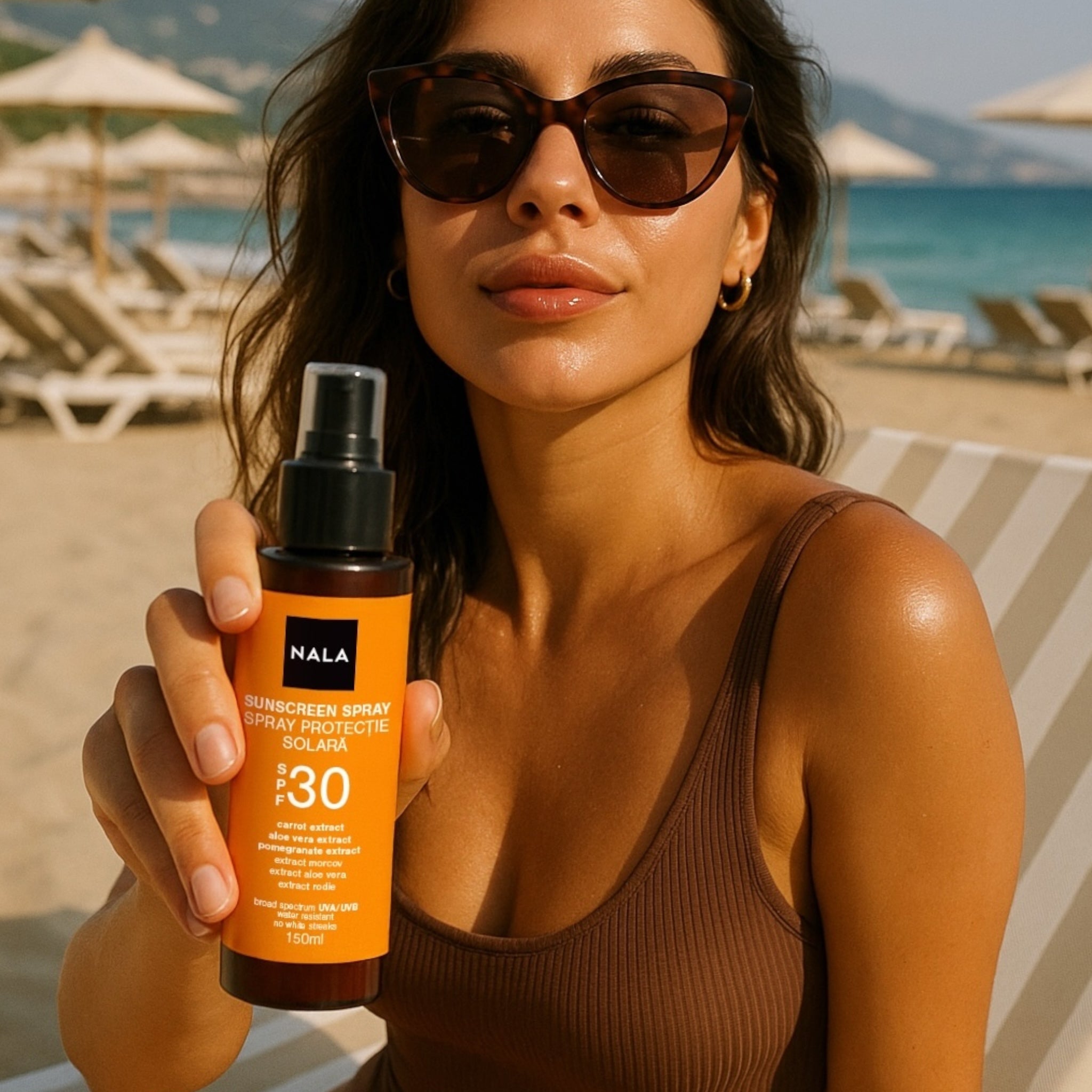 Spray Loțiune protecție solară SPF30 - Extract Morcov, Aloe Vera și Rodie