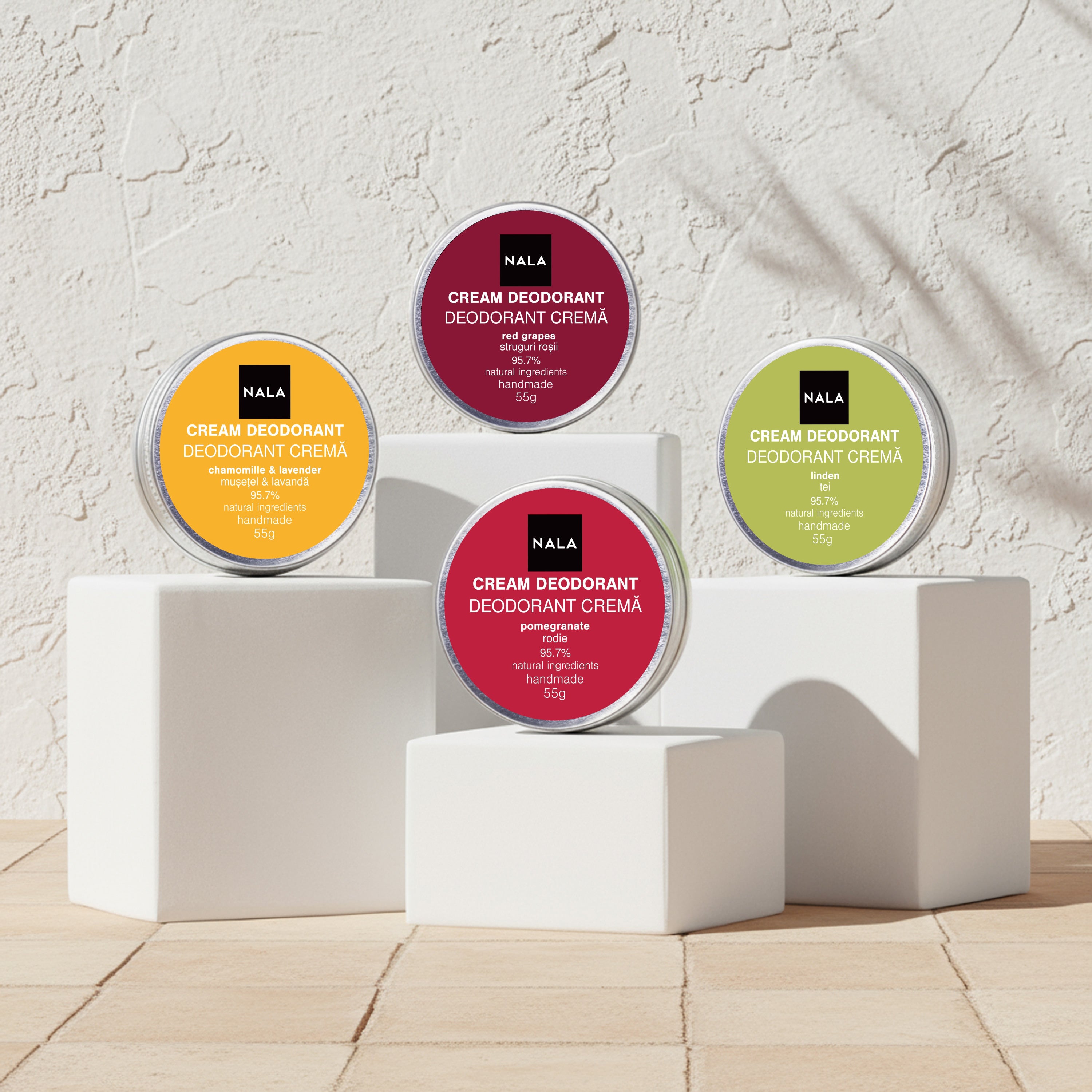 Pachet 4 x Deodorante Naturale – Floral & Relaxant
