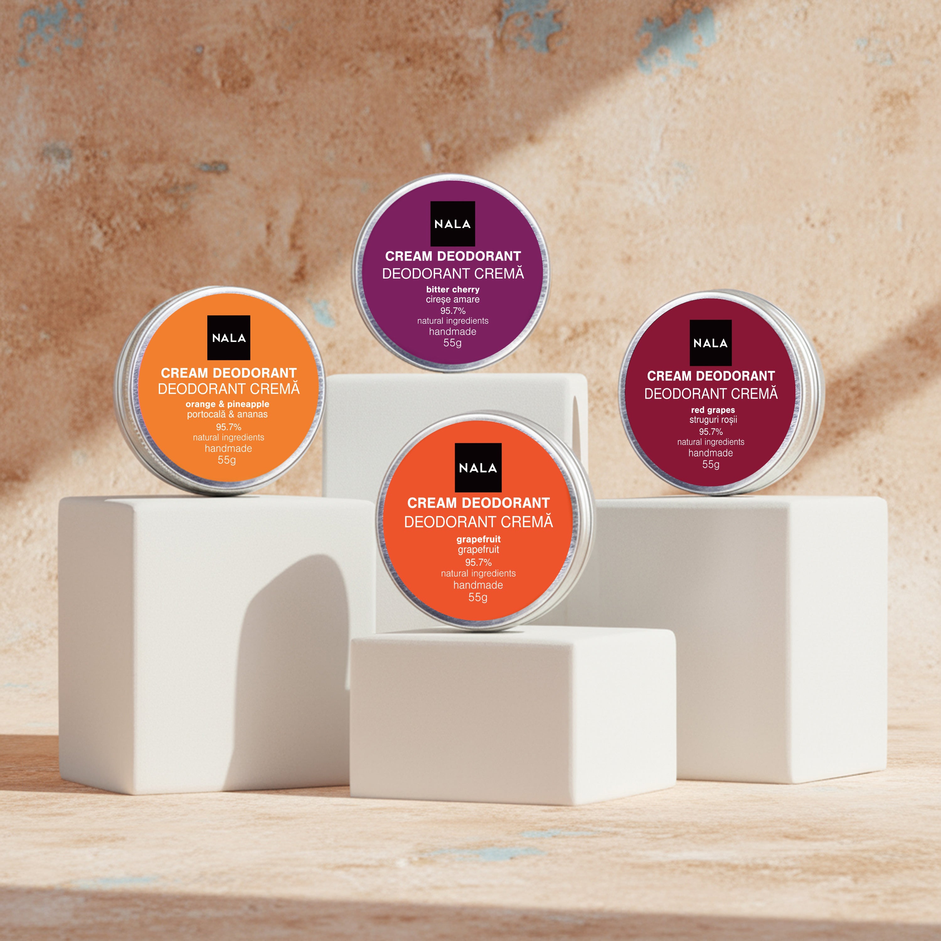 Pachet 4 x Deodorante Naturale – Fructat & Energizant