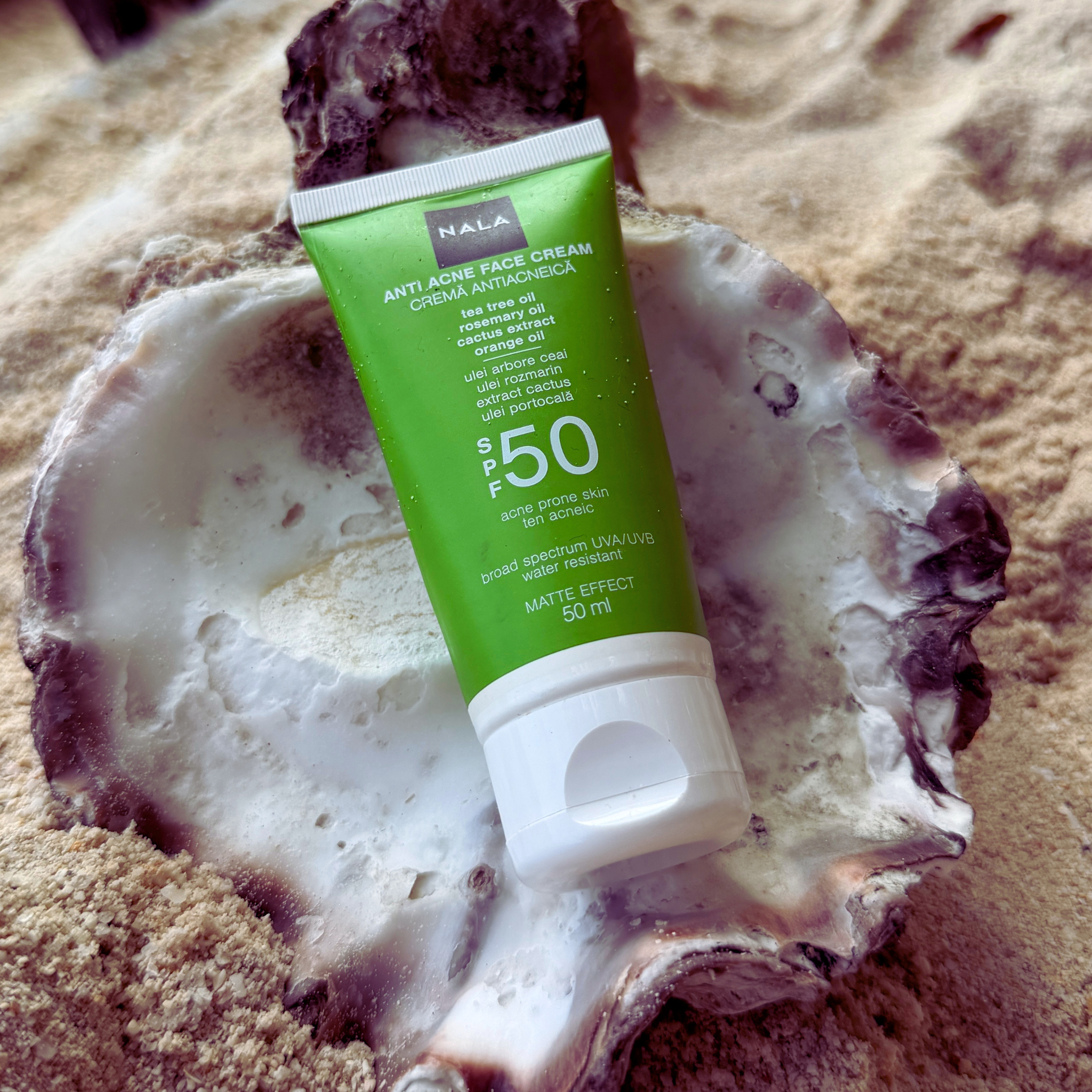 Cremă de față Antiacneică SPF 50 - Ten Acneic - Arbore Ceai & Rozmarin