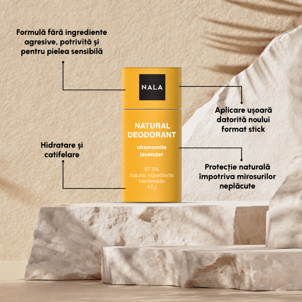 Deodorant Natural Stick - Mușețel & Lavandă