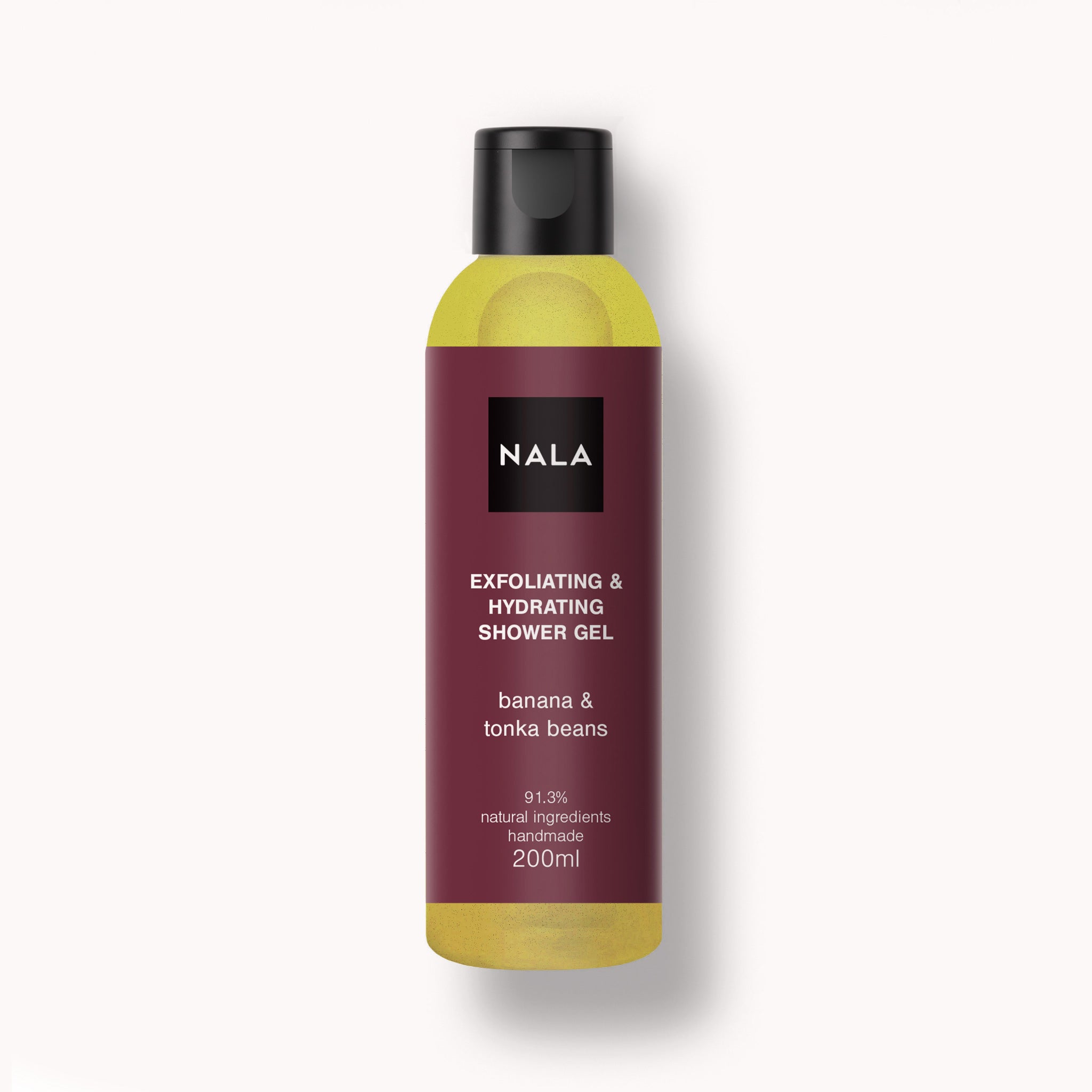 Gel de duș Exfoliant Hidratant - Banană & Boabe Tonka