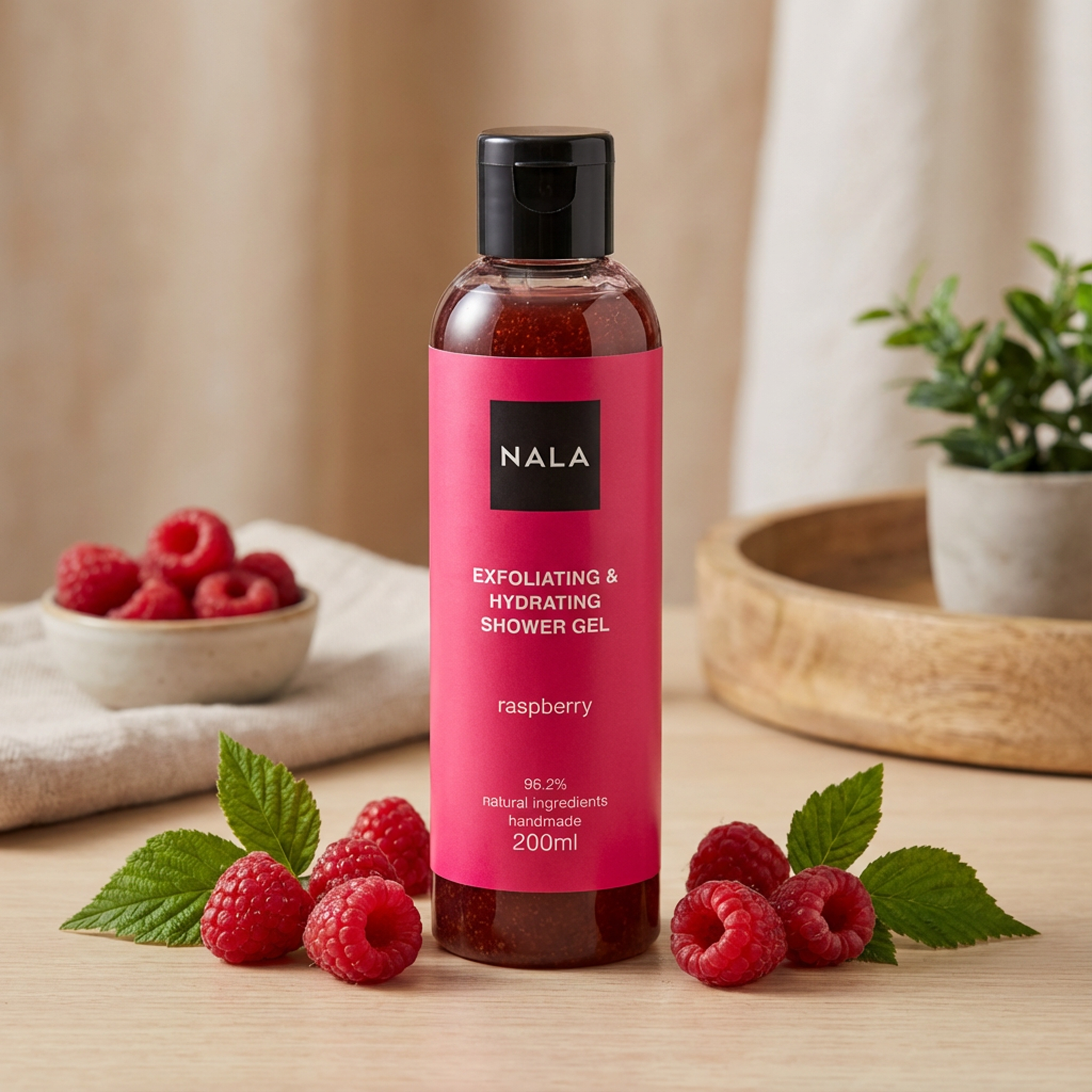 Gel de duș Exfoliant Hidratant - Zmeură