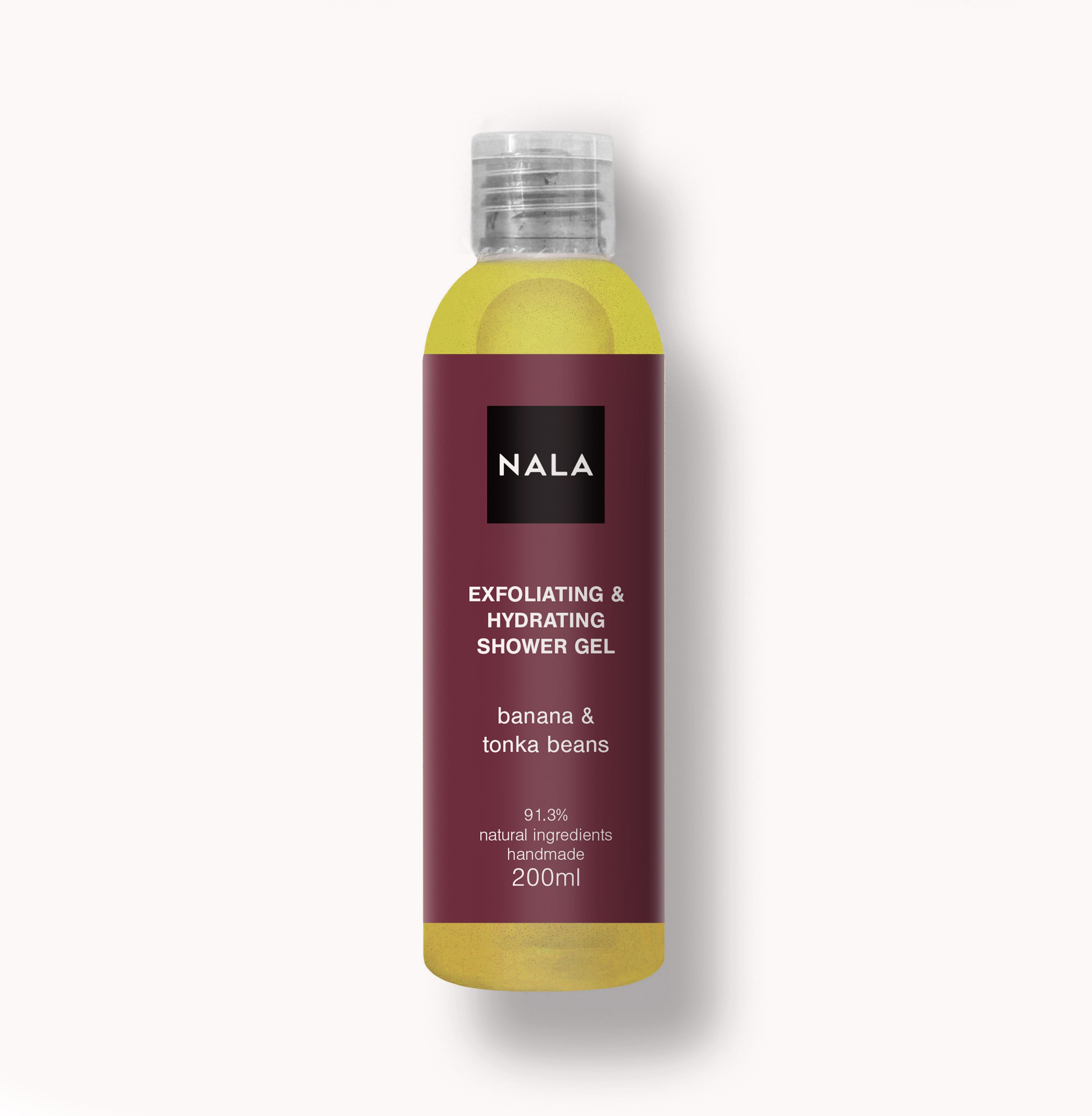 Gel de duș Exfoliant Hidratant - Banană & Boabe Tonka