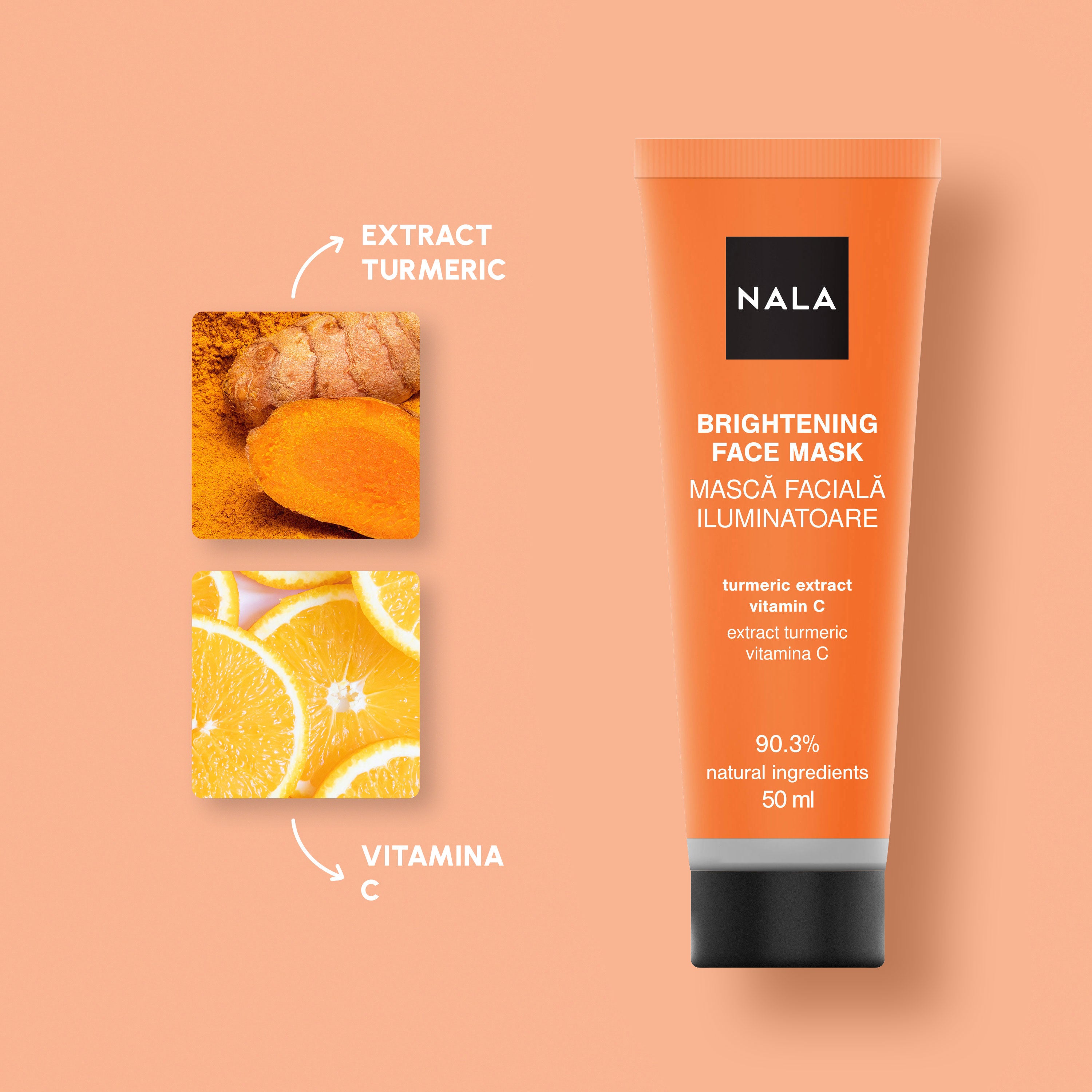 Mască Facială Iluminatoare - Extract Turmeric & Vitamina C