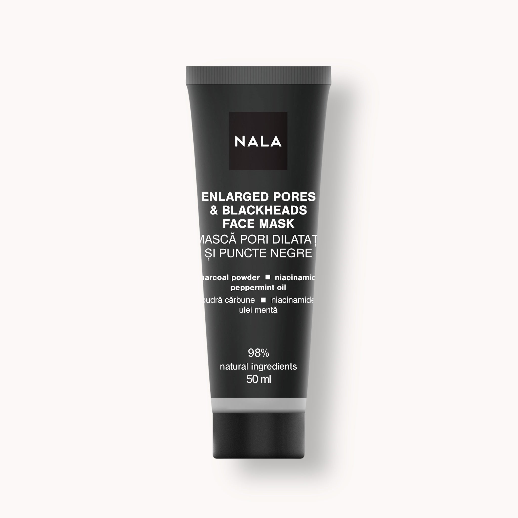 Mască Facială Pori Dilatați și Puncte Negre - Pudră Cărbune, Niacinamide, Ulei Mentă