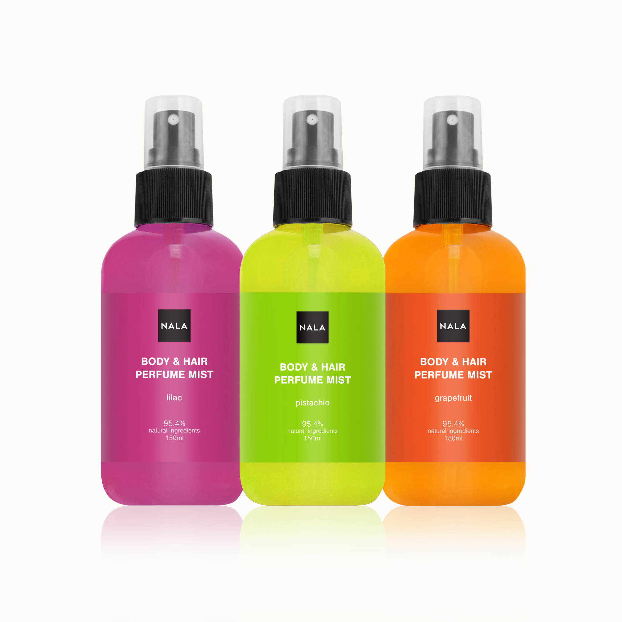 Set 3 Ape Parfumate Corp & Păr - Liliac, Fistic & Grapefruit