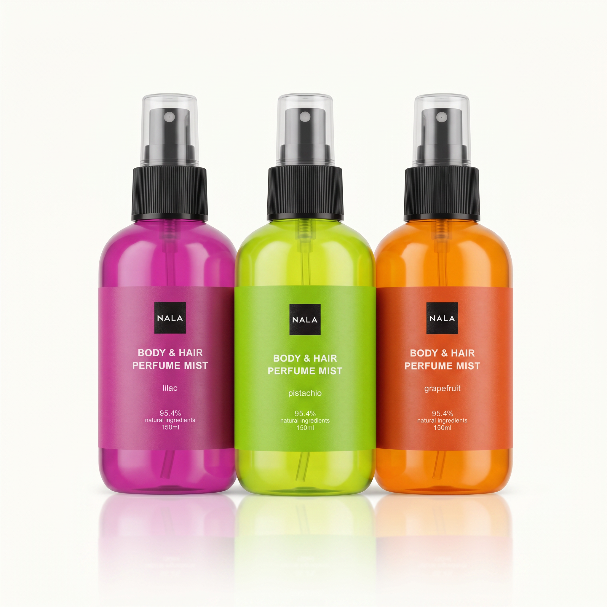 Set 3 Ape Parfumate Corp & Păr - Liliac, Fistic & Grapefruit