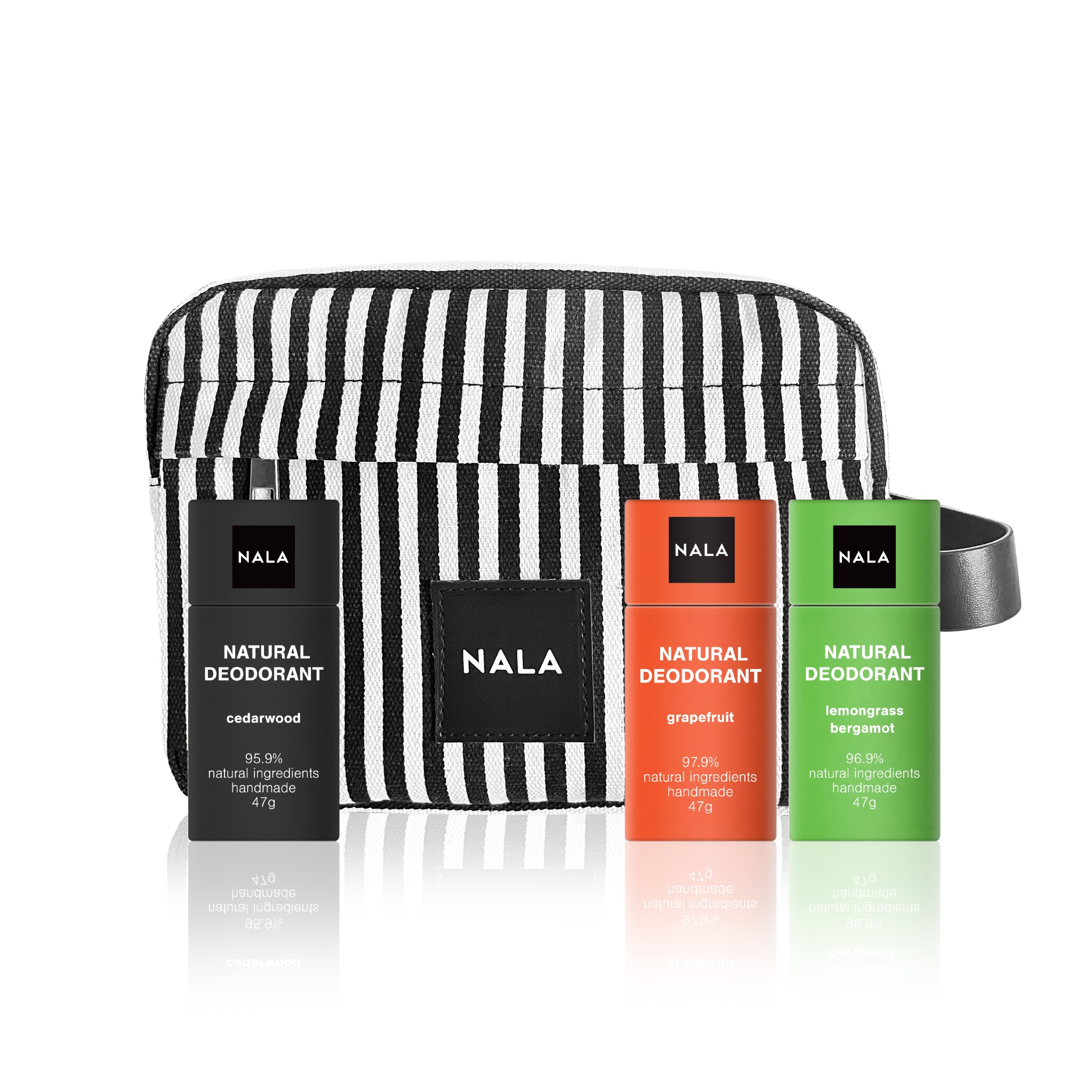 CLEANEQ DEODORANT CREAM 4本セット Pachet 3 Deo Stick + Geantă GRATIS - Zesty & Earthy – NALA