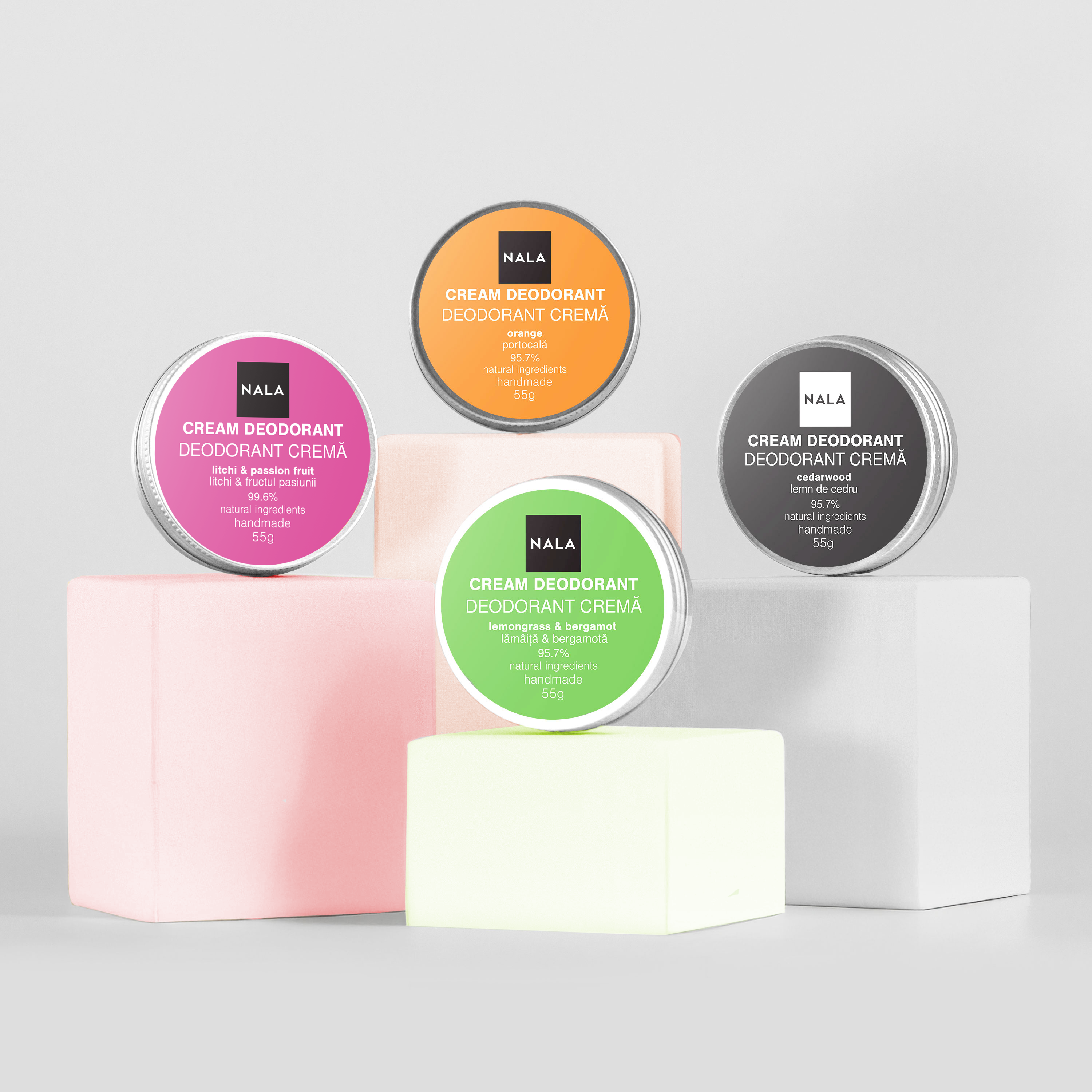Pachet 4 x Deodorante Naturale - Fresh Mix