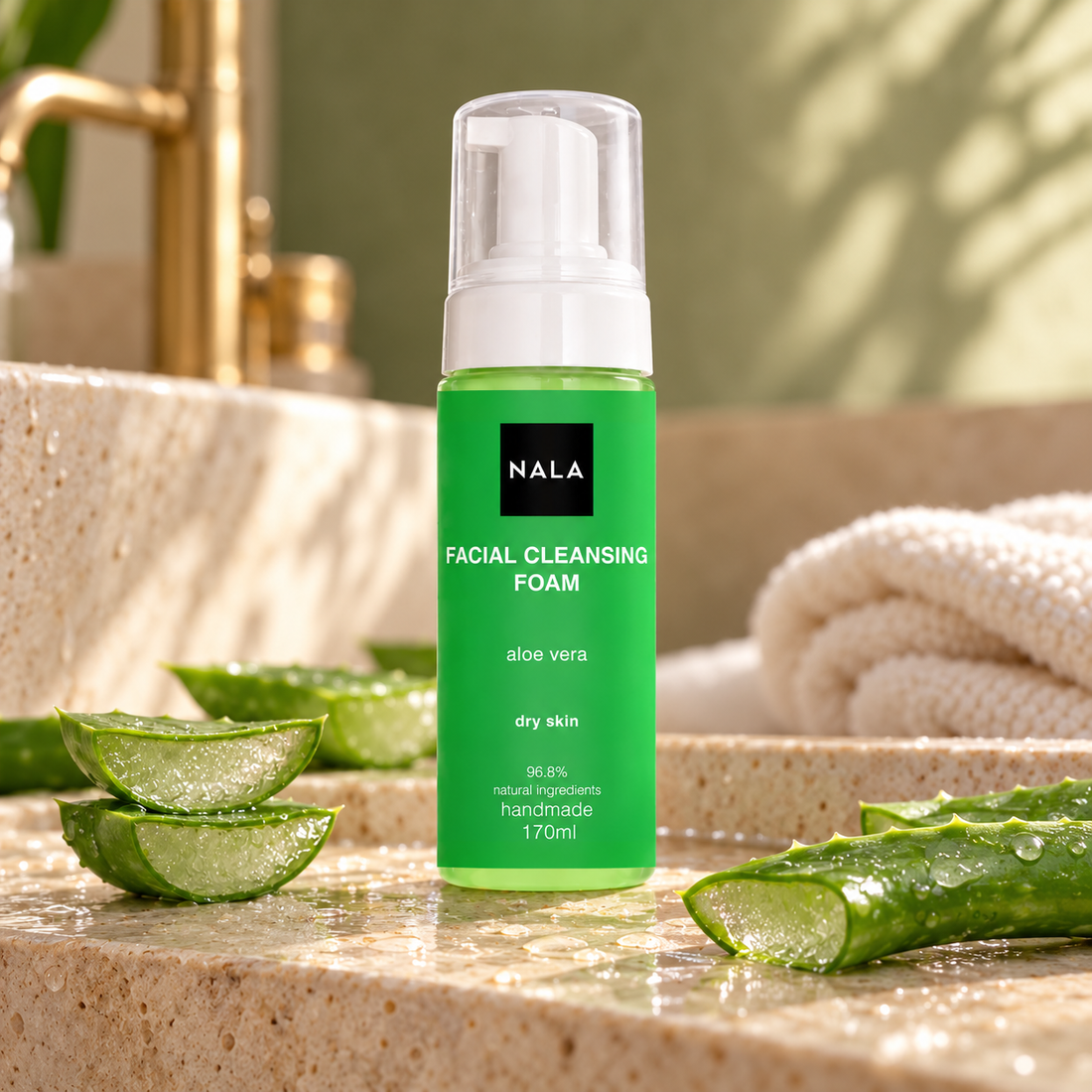 Spumă Curățare Ten Uscat - Aloe Vera