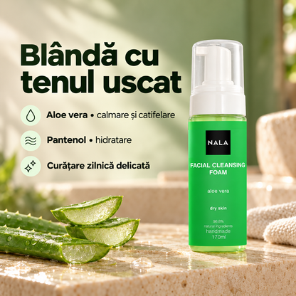Spumă Curățare Ten Uscat - Aloe Vera