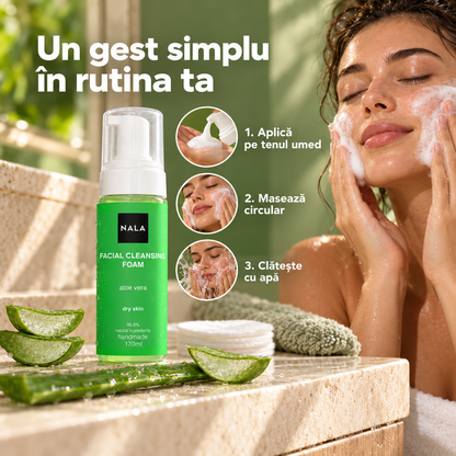 Spumă Curățare Ten Uscat - Aloe Vera
