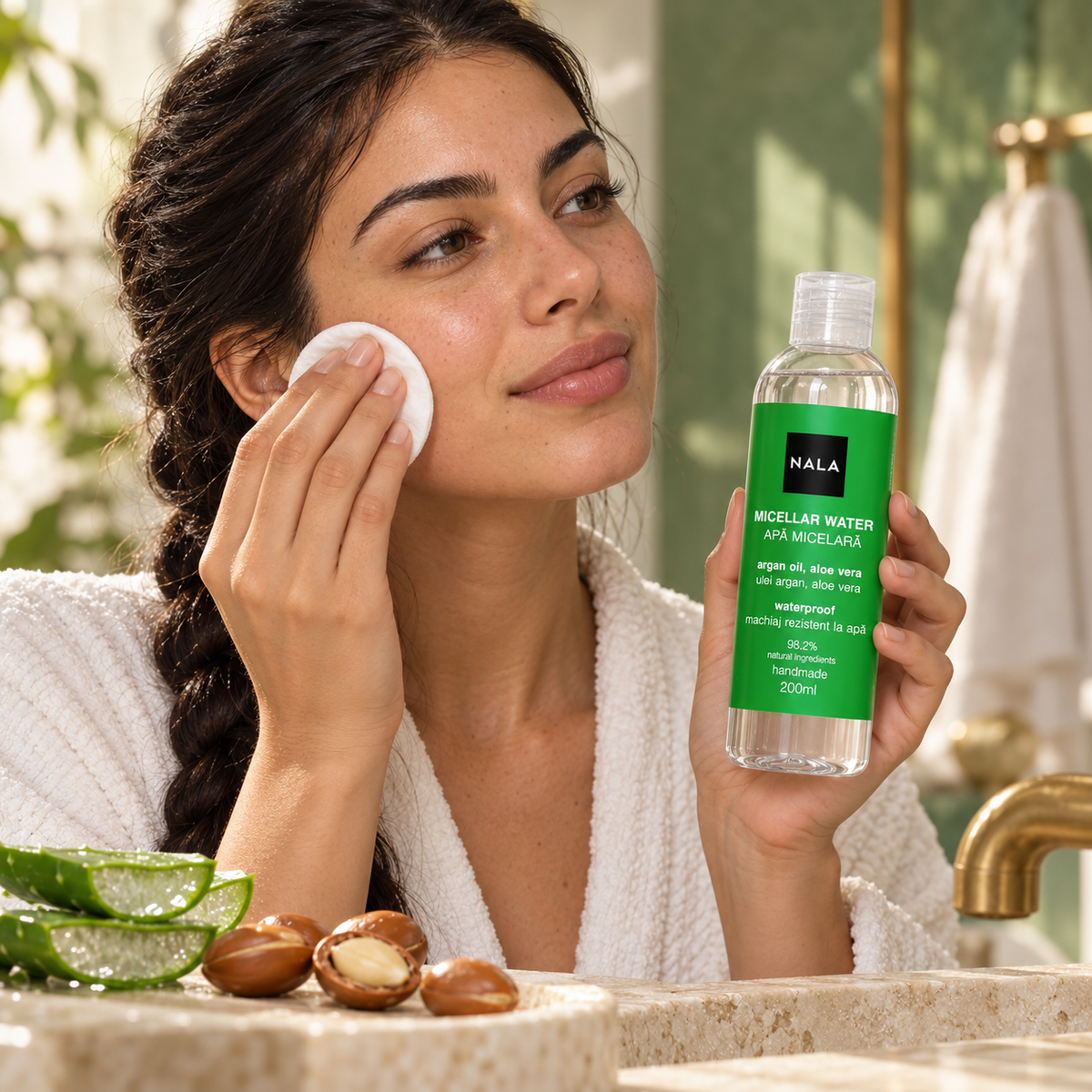 Apă Micelară machiaj rezistent la apă - Ulei de argan & Aloe Vera
