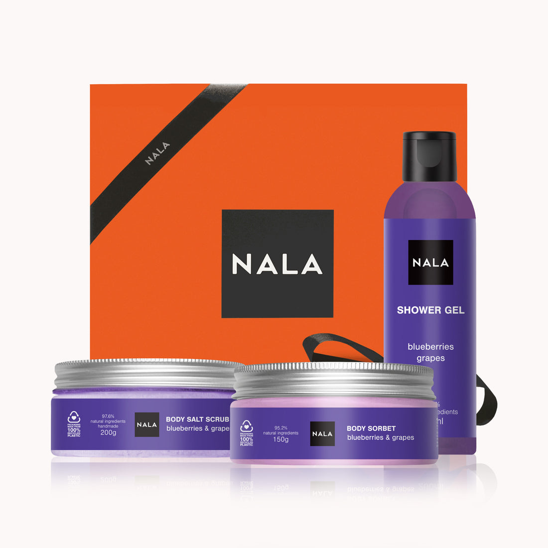 Set CADOU Piele Catifelată - Afine &amp; Struguri (Șerbet)