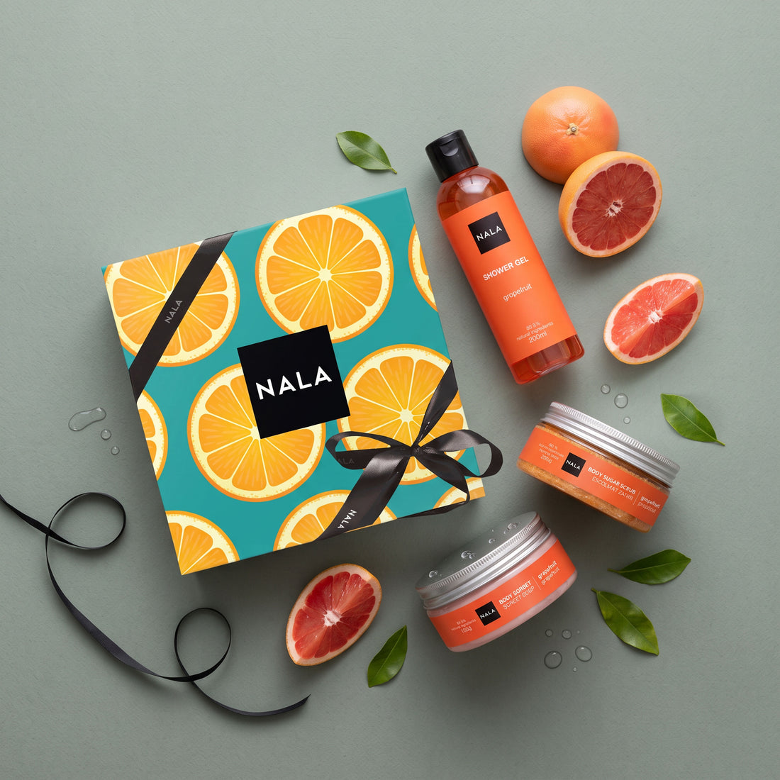 Set CADOU Piele Catifelată - Grapefruit (Șerbet)