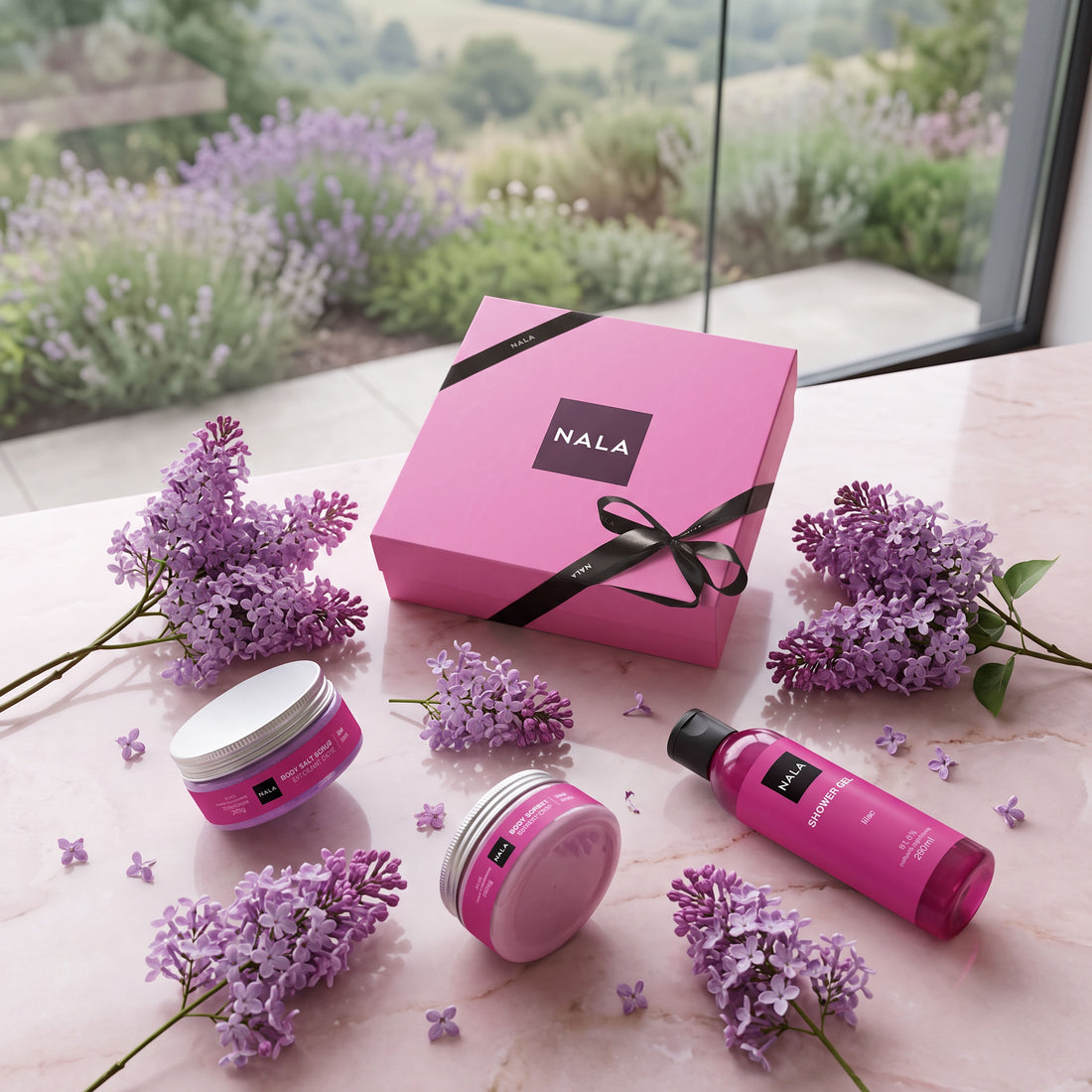 Set CADOU Piele Catifelată - Liliac (Șerbet)