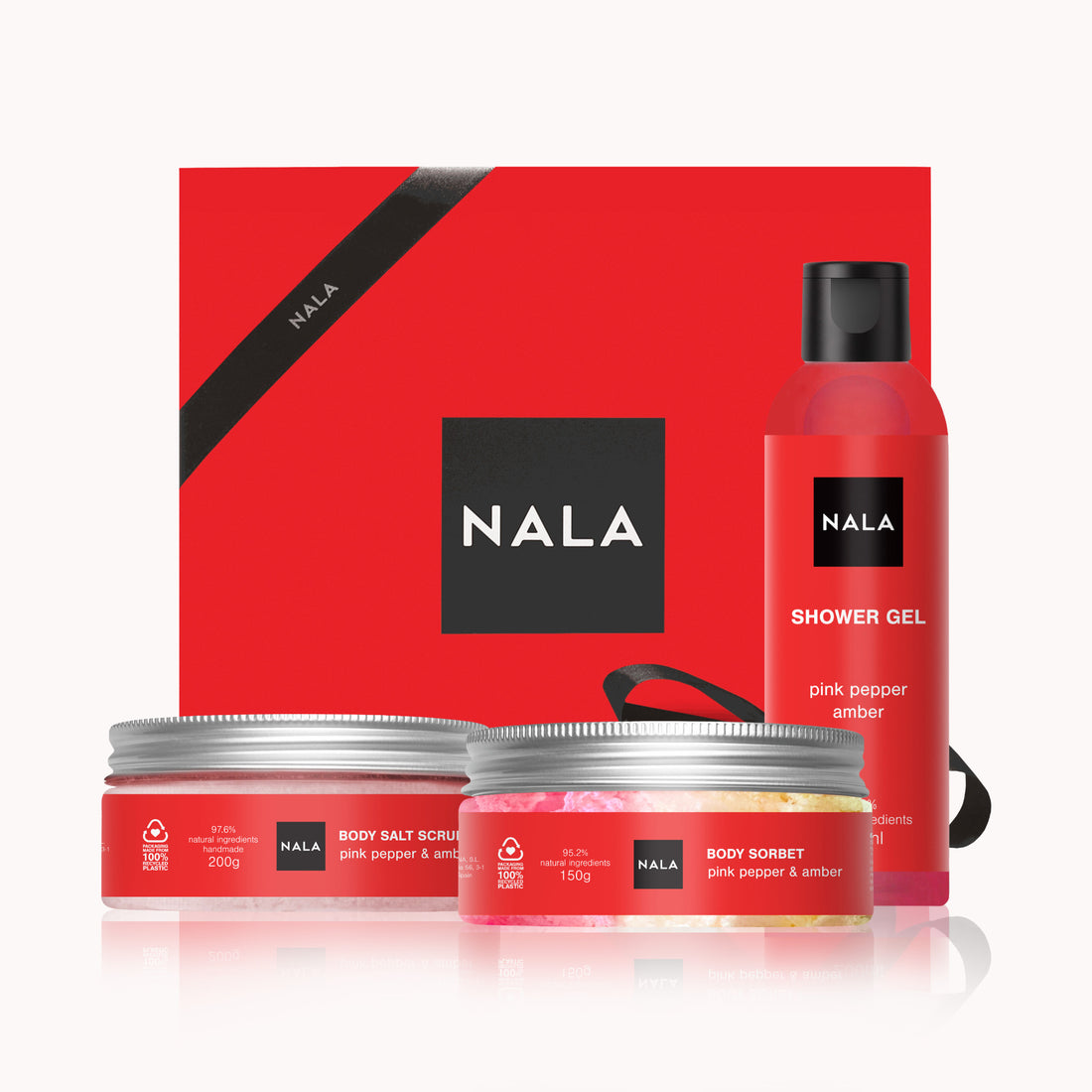 Set CADOU Piele Catifelată - Piper Roșu &amp; Ambră (Șerbet)