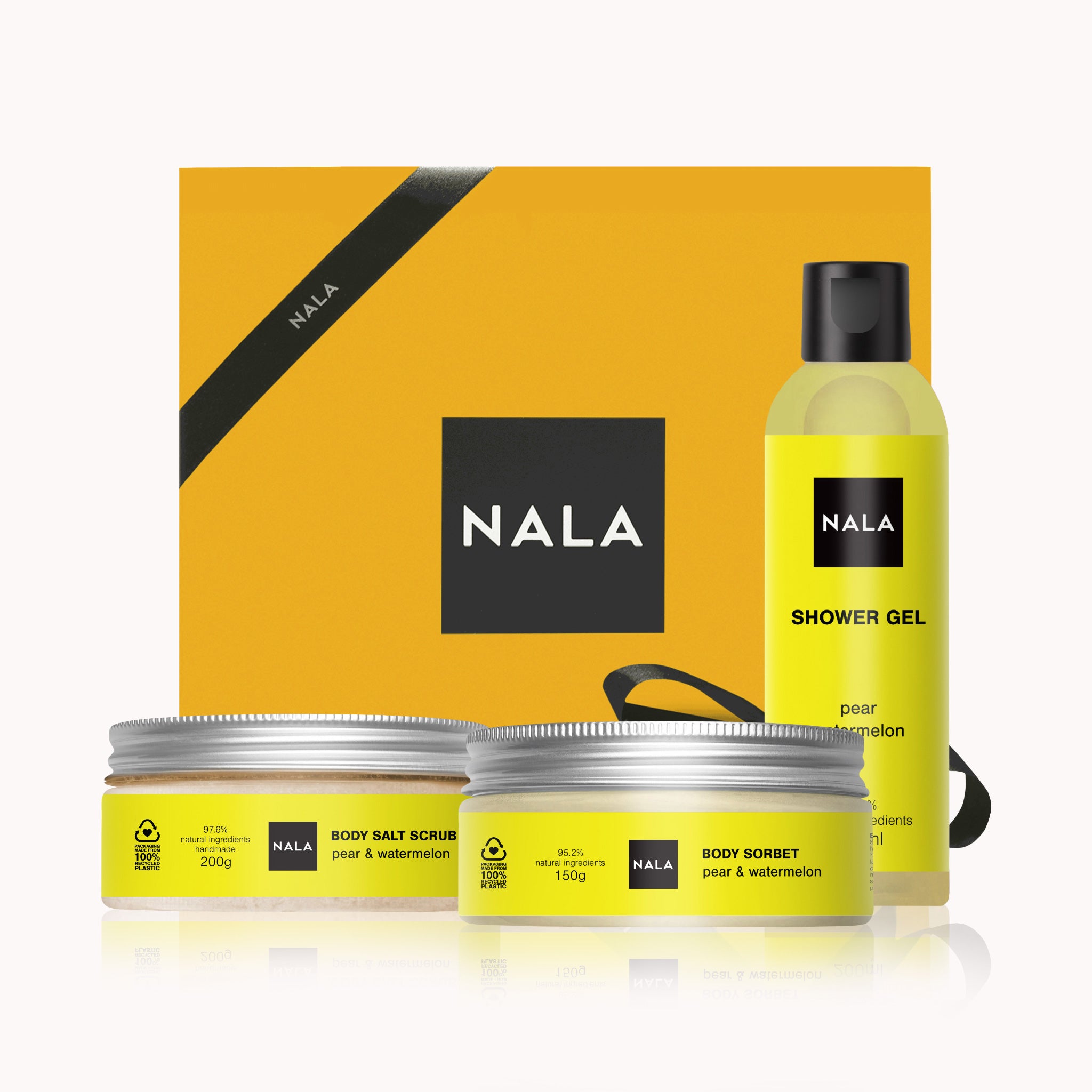 Set CADOU Piele Catifelată - Pară &amp; Pepene Roșu (Șerbet)