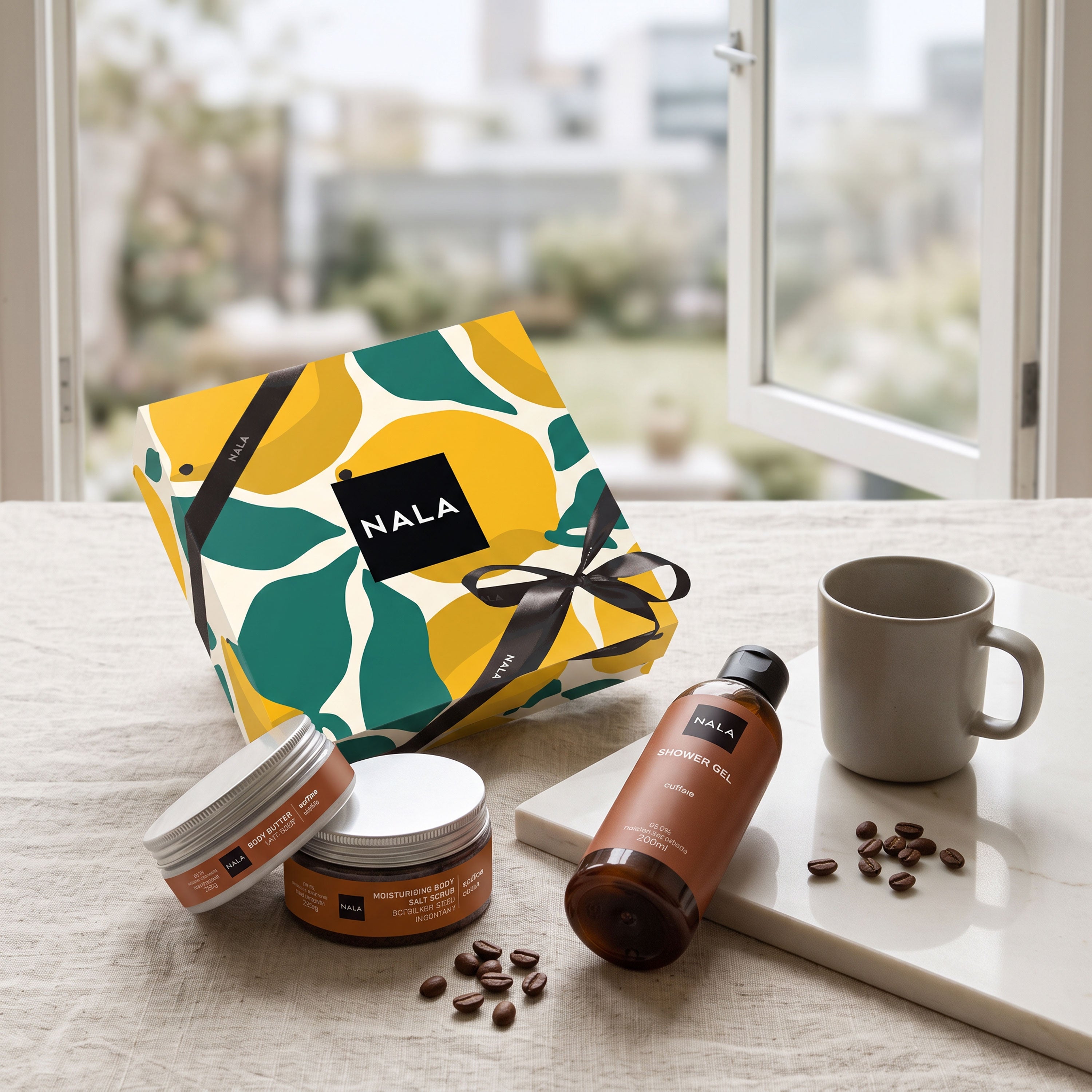 Set CADOU Hidratare și Exfoliere Piele Uscată - Cafea (Unt)