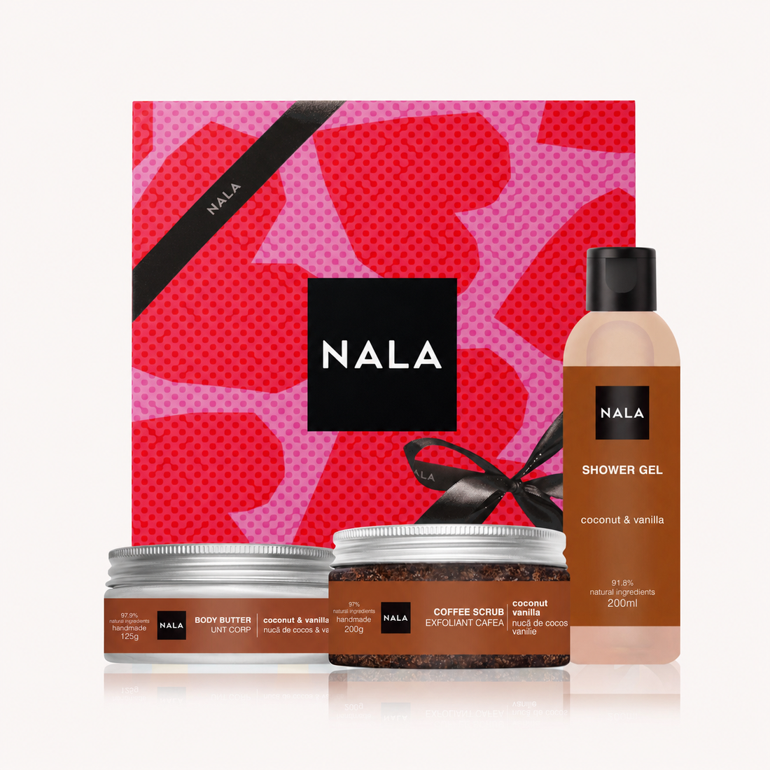 Set CADOU Hidratare și Exfoliere Piele Uscată - Nuca de Cocos &amp; Vanilie (Unt)