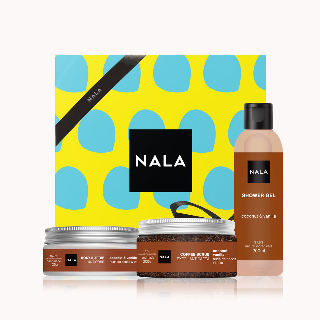 Set CADOU Hidratare și Exfoliere Piele Uscată - Cocos și Vanilie (Unt)