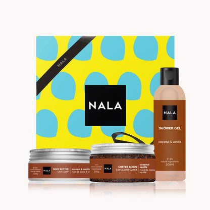 Set CADOU Hidratare și Exfoliere Piele Uscată - Cocos și Vanilie (Unt)