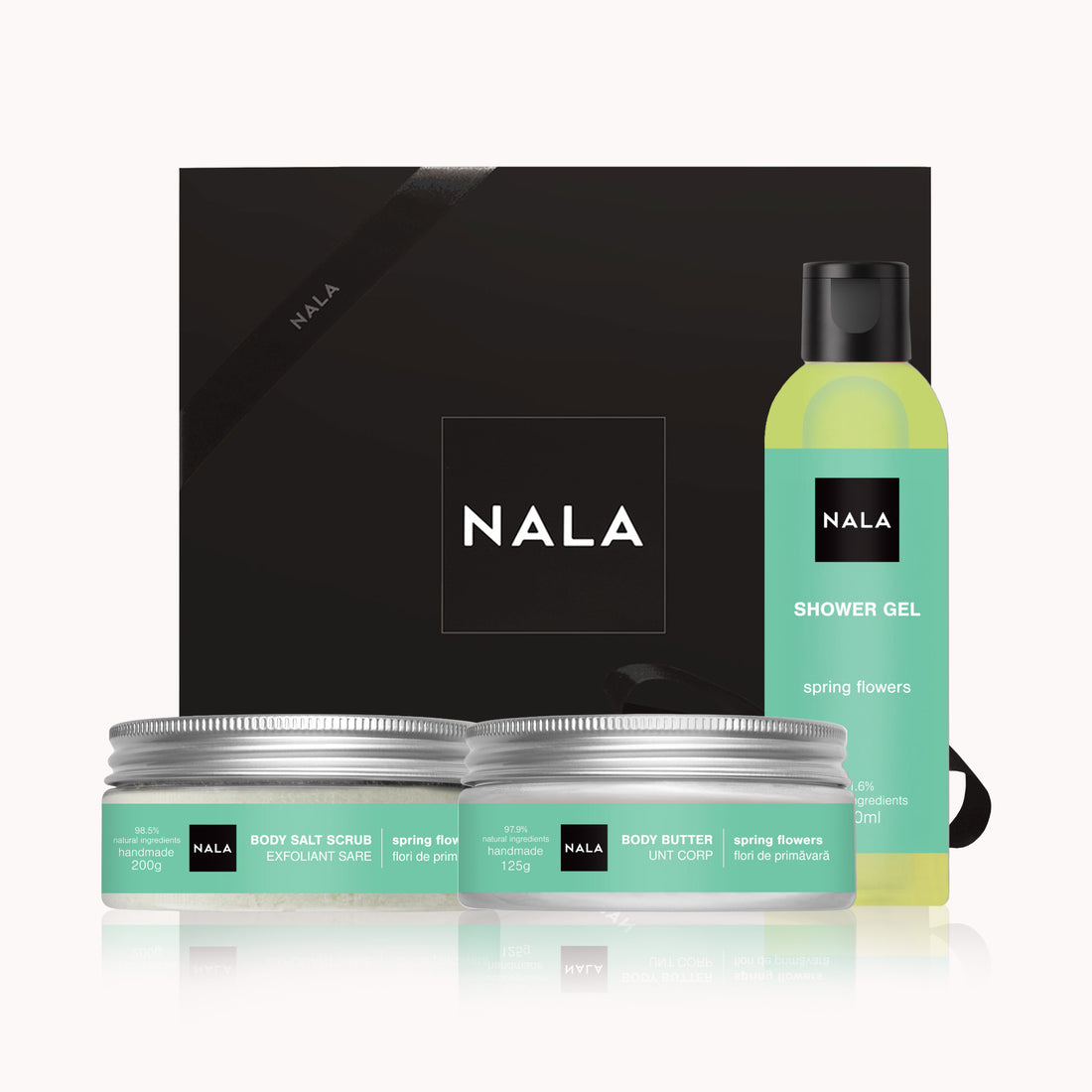 Set CADOU Hidratare și Exfoliere Piele Uscată - Flori de Primăvară (Unt)