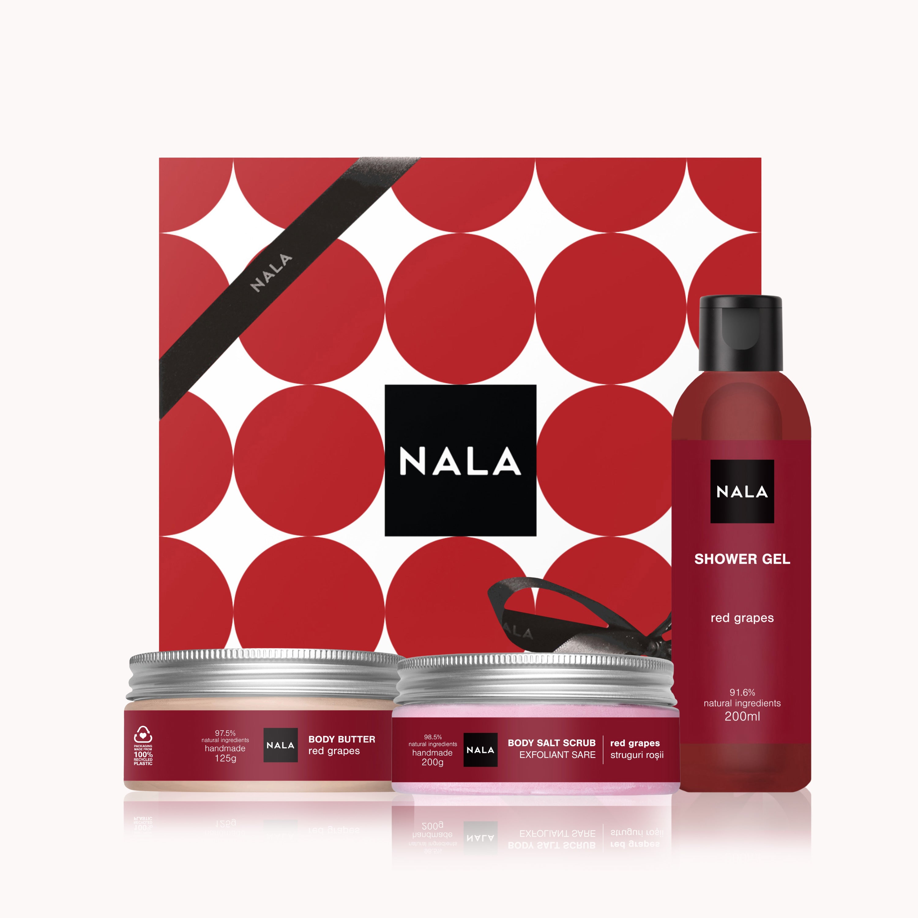 Set CADOU Hidratare și Exfoliere Piele Uscată - Struguri Roșii (Unt)
