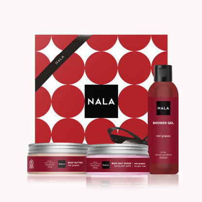 Set CADOU Hidratare și Exfoliere Piele Uscată - Struguri Roșii (Unt)