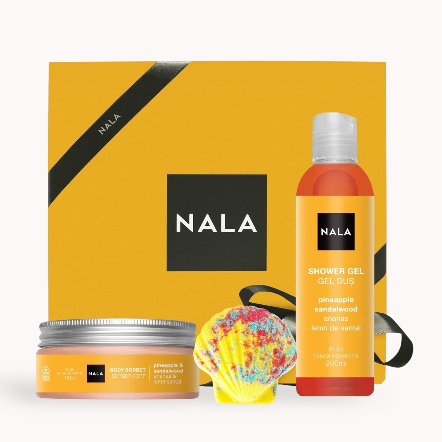 Set Baie &amp; Hidratare – Ananas &amp; Lemn Santal