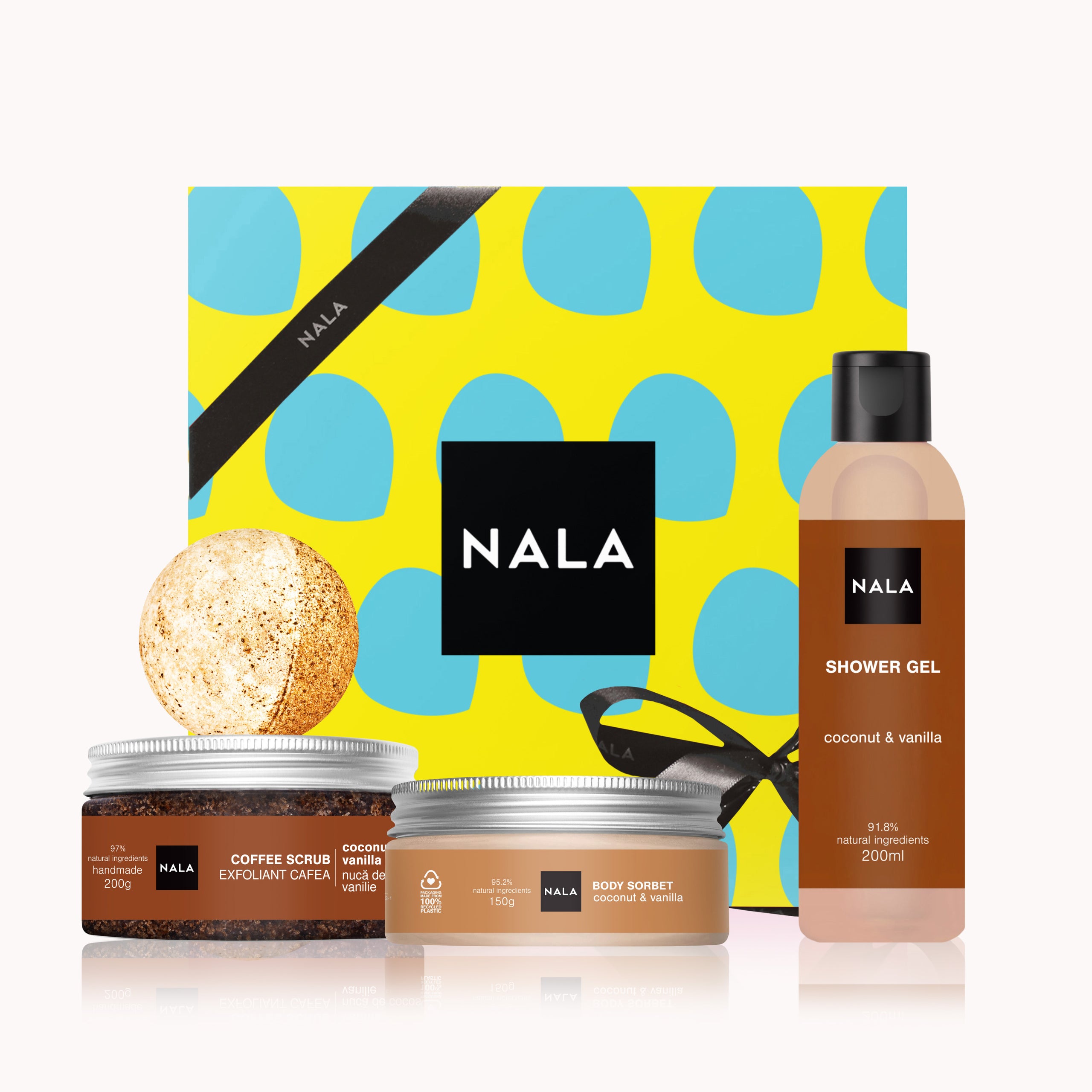 Set CADOU Exfoliere și Hidratare - Nucă de Cocos &amp; Vanilie (Șerbet)