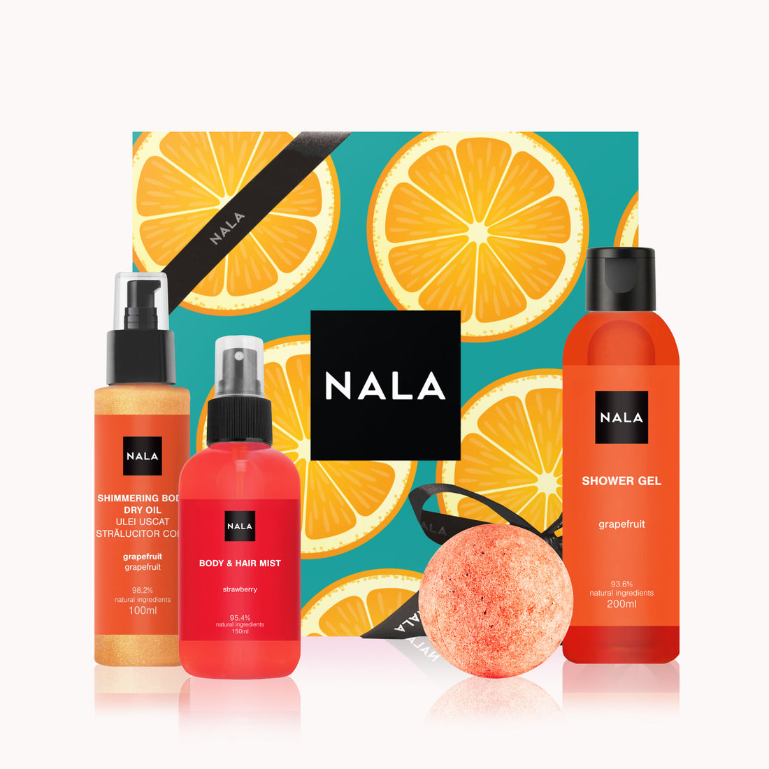 Set CADOU Piele Strălucitoare - Căpșuni &amp; Grapefruit