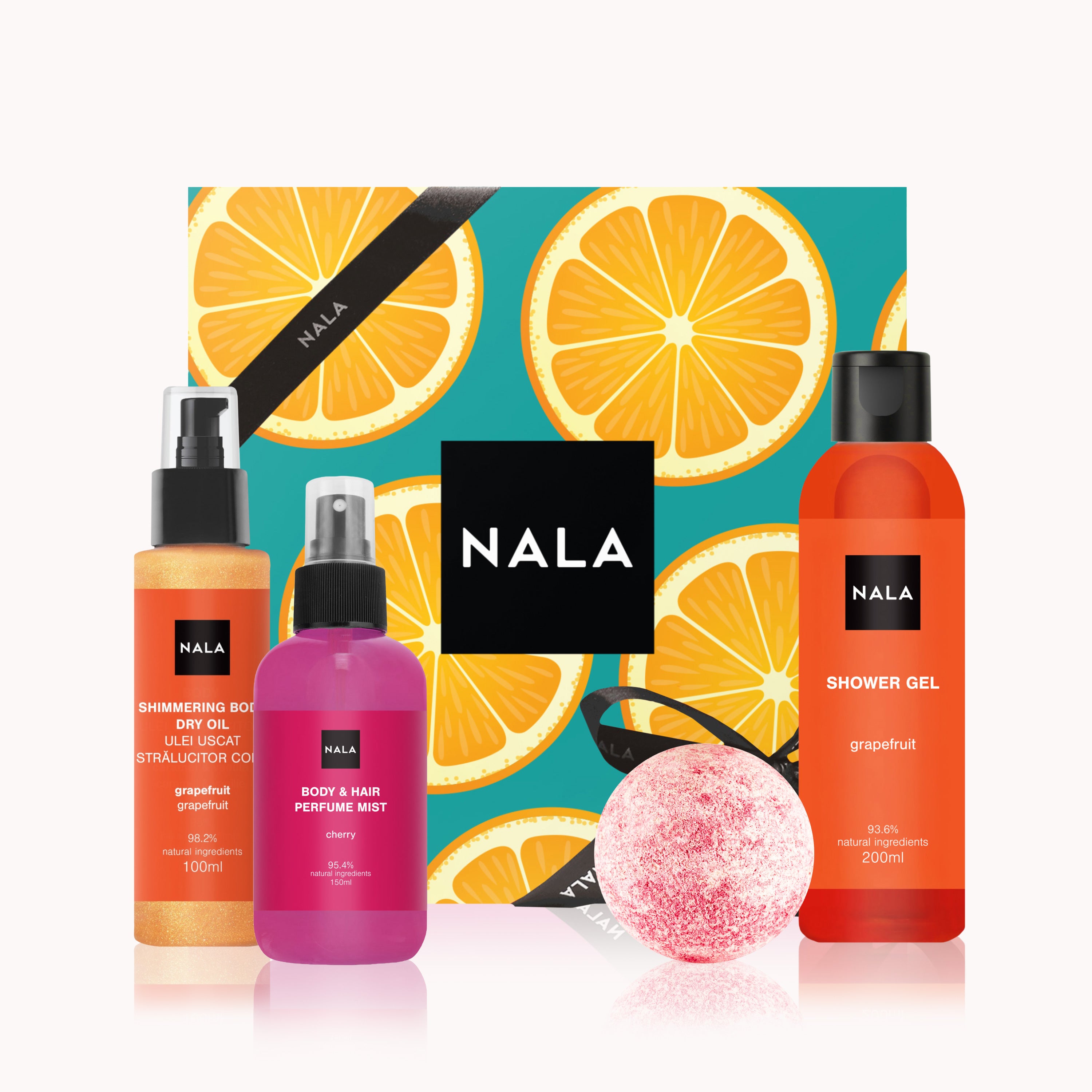 Set CADOU Piele Strălucitoare - Cireșe &amp; Grapefruit