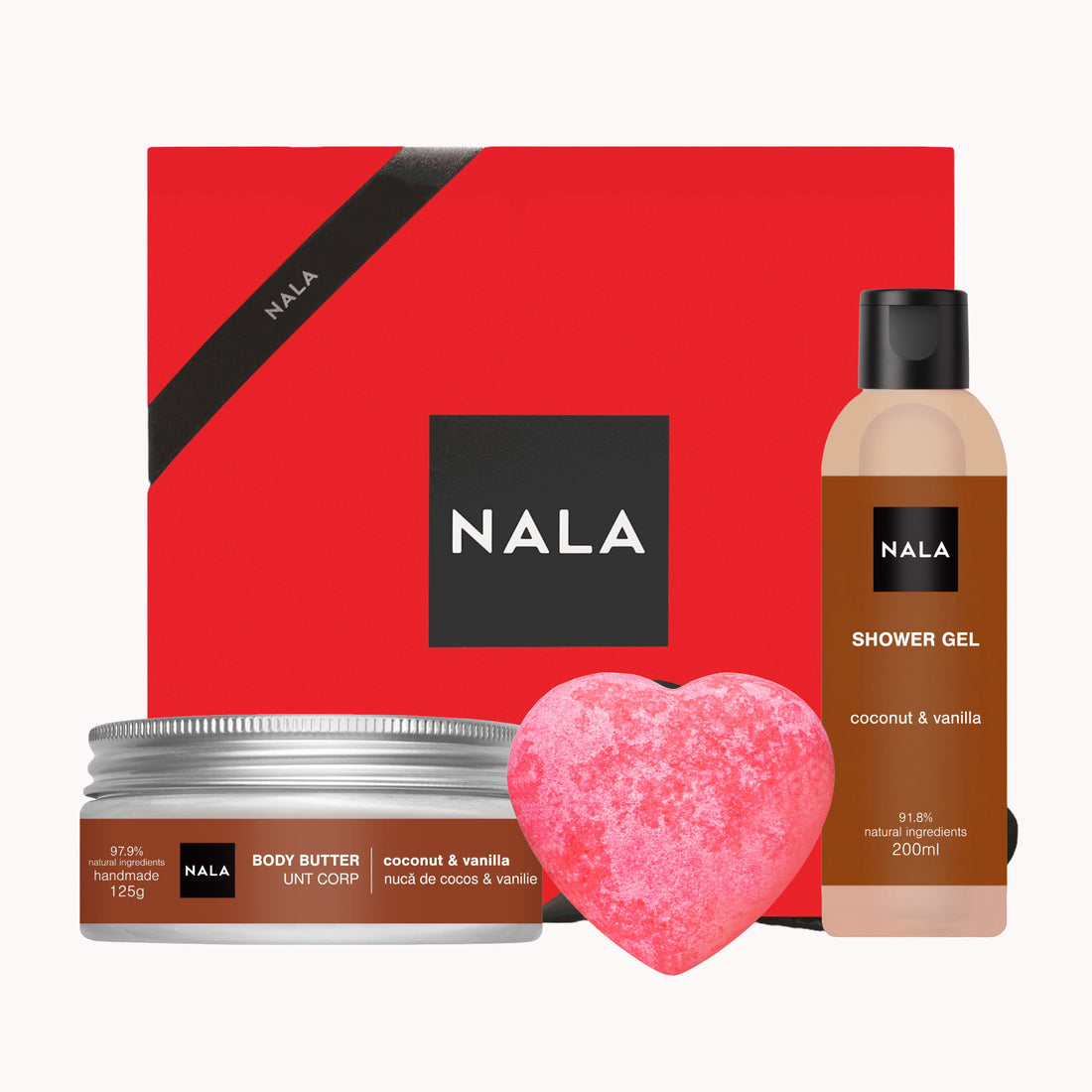 Set CADOU Rasfat Romantic - Nuca de cocos &amp; Vanilie (Unt)