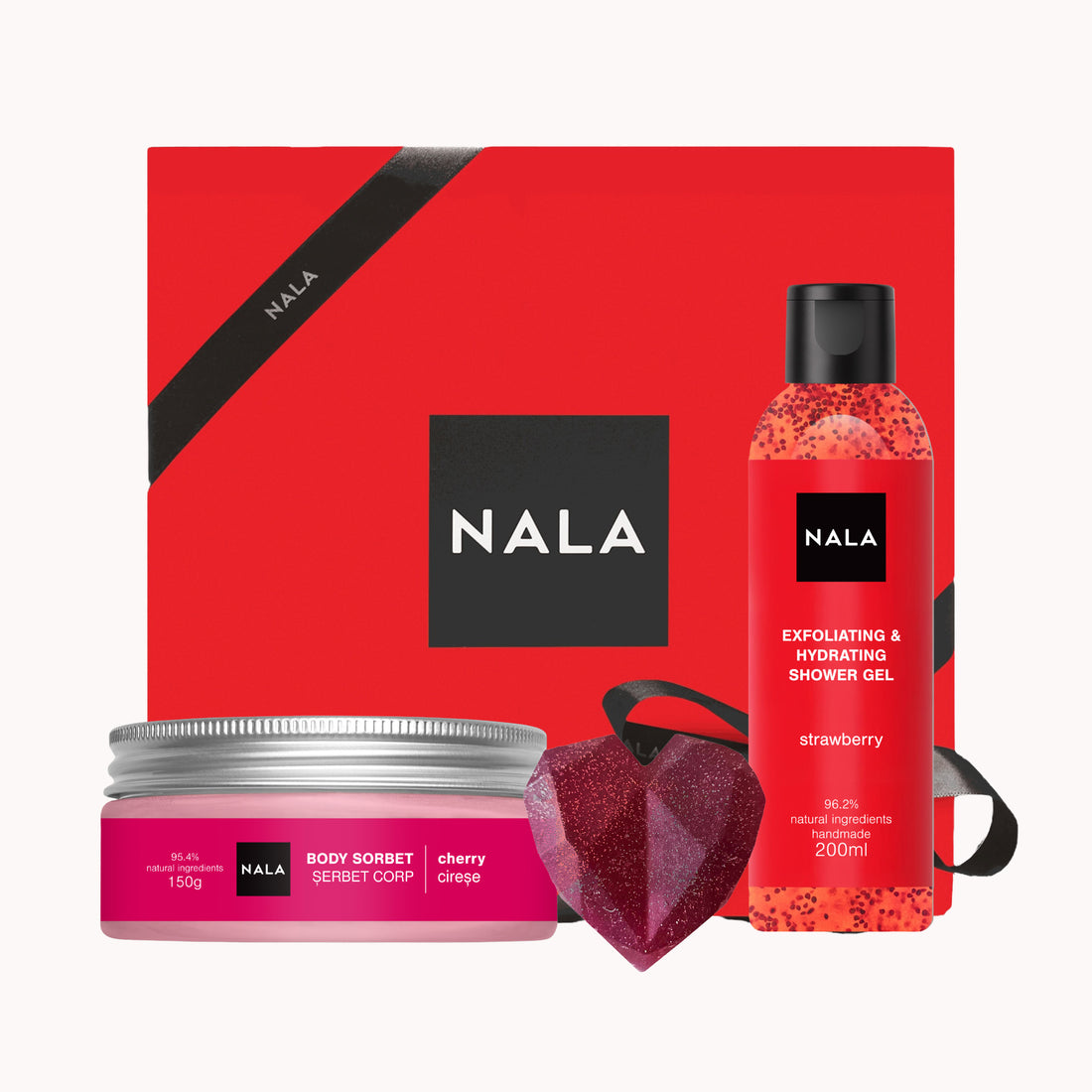 Set CADOU Hidratare și Iubire - Căpșuni &amp; Cireșe