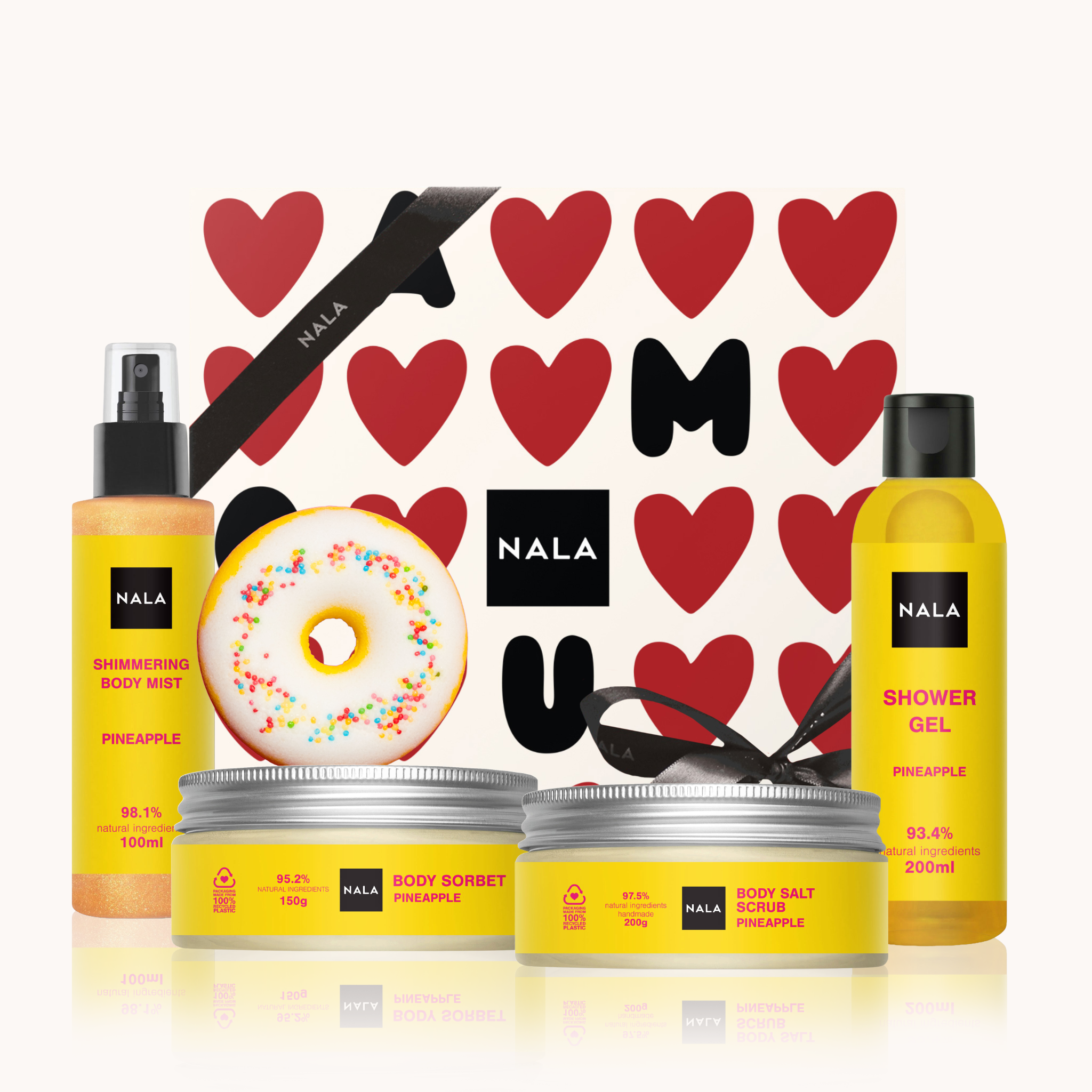 Set CADOU Răsfăț Total cu Sclipici - Ananas