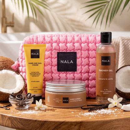 Set Baie și Îngrijire Puffy - Nucă de Cocos &amp; Vanilie