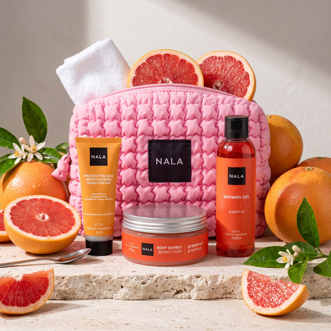 Set Baie și Îngrijire Puffy - Grapefruit