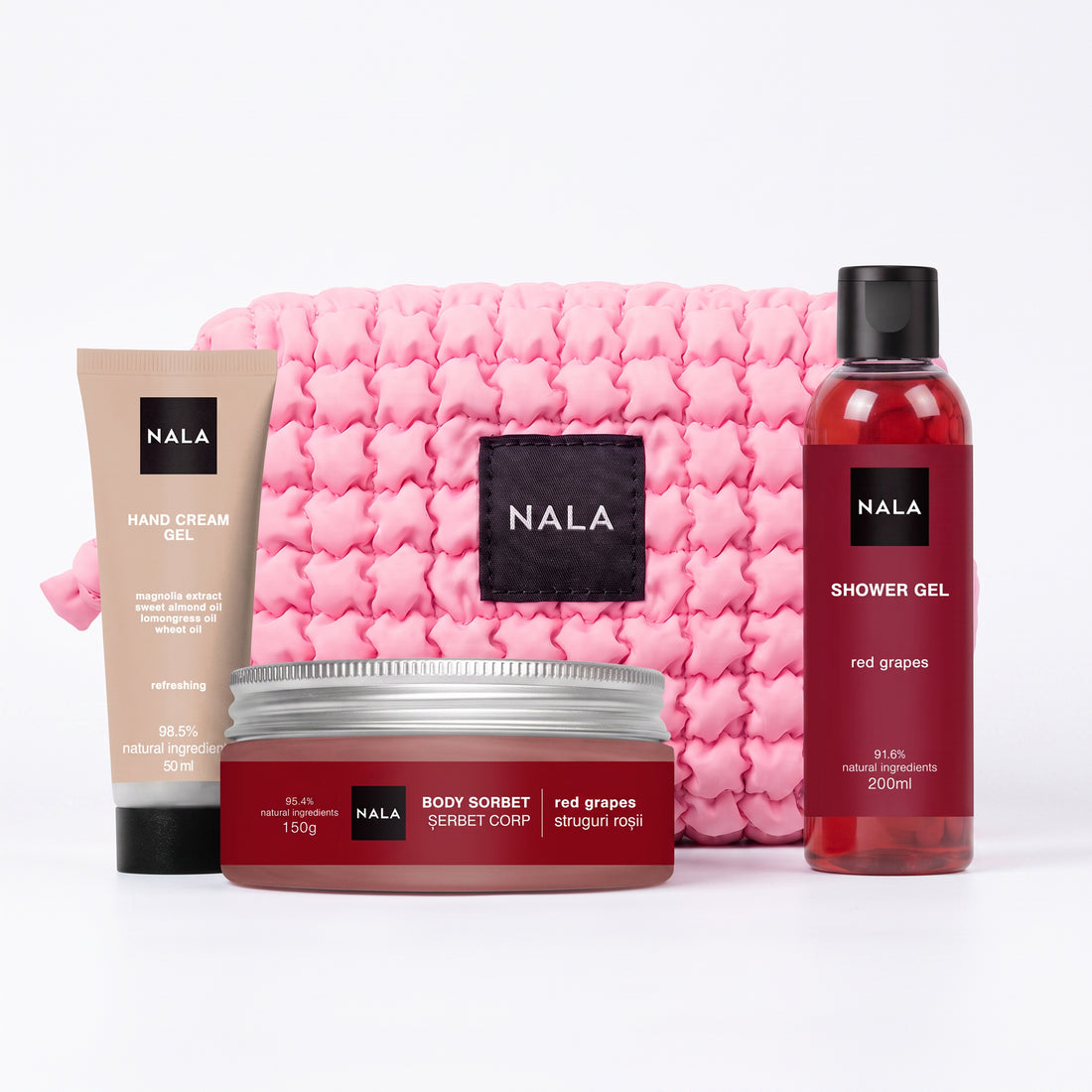 Set Baie și Îngrijire Puffy - Struguri Roșii