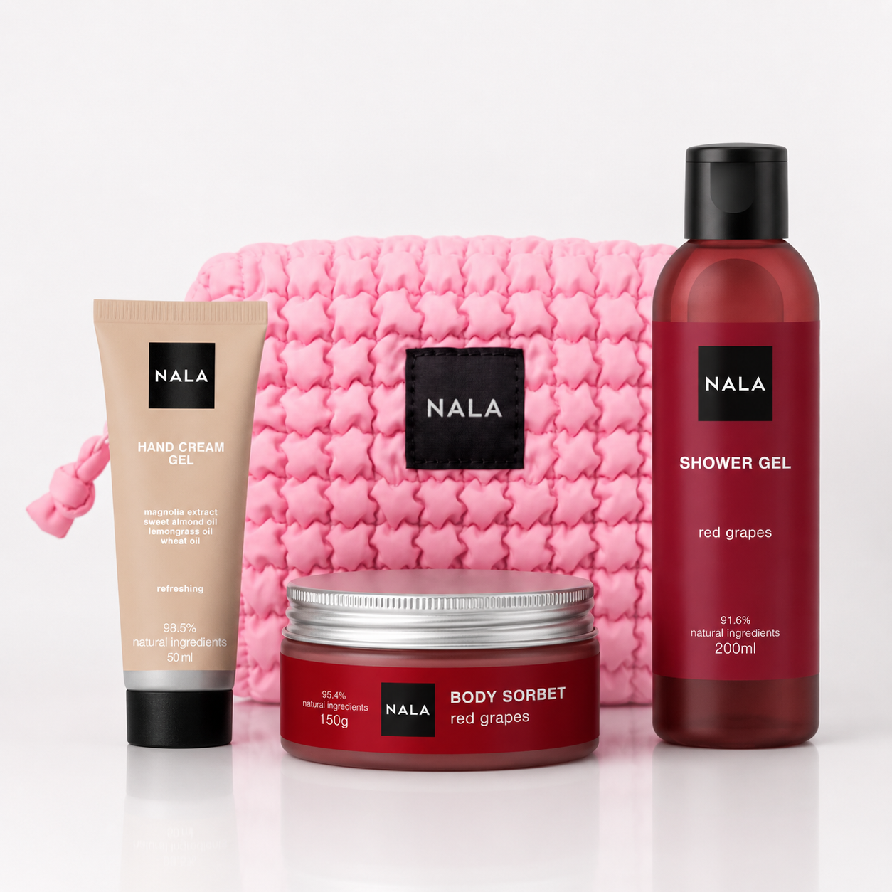 Set Baie și Îngrijire Puffy - Struguri Roșii